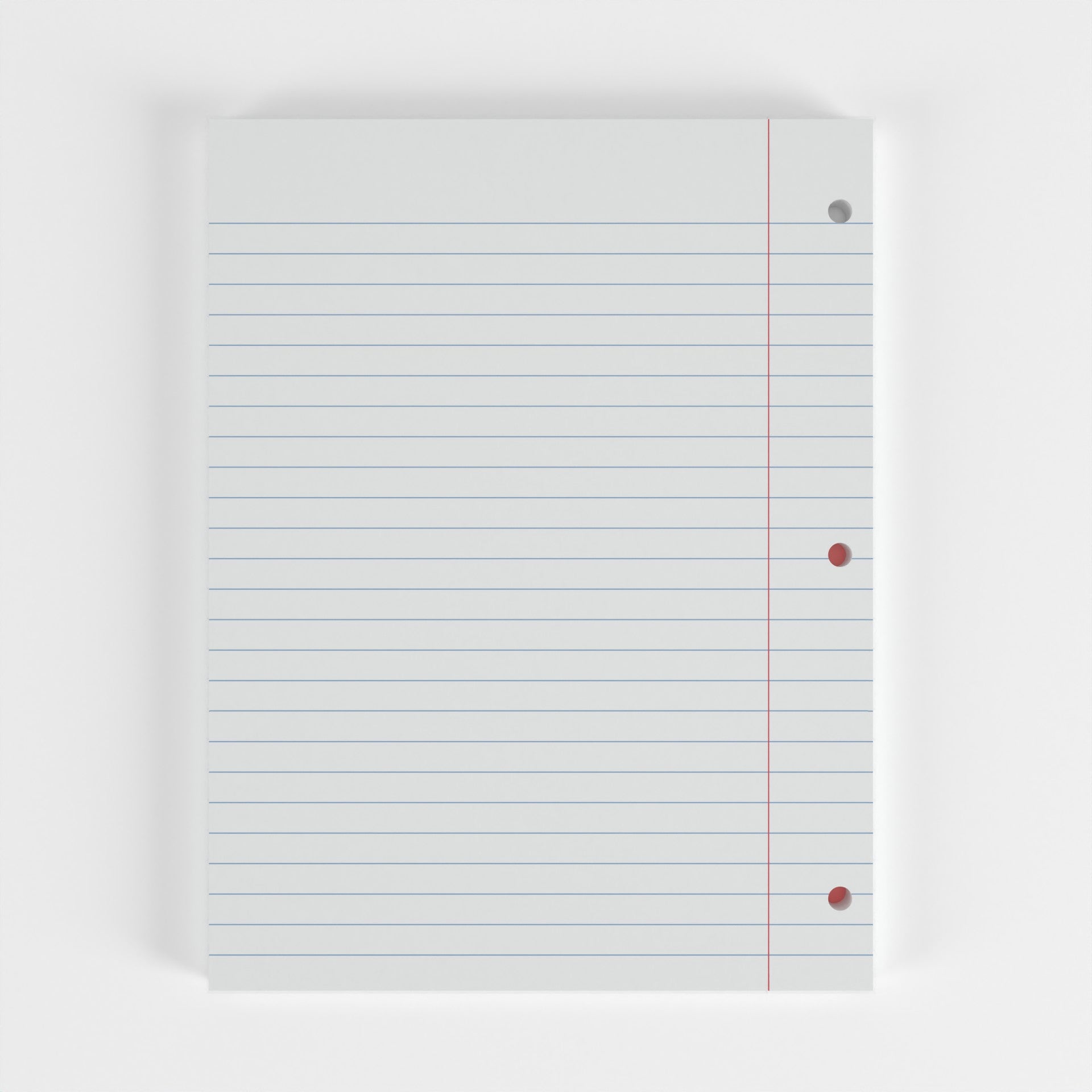 Wide-Ruled Filler Paper - White Loose-leaf, Fits Standard 3-Ring Binder, 100 Sheets