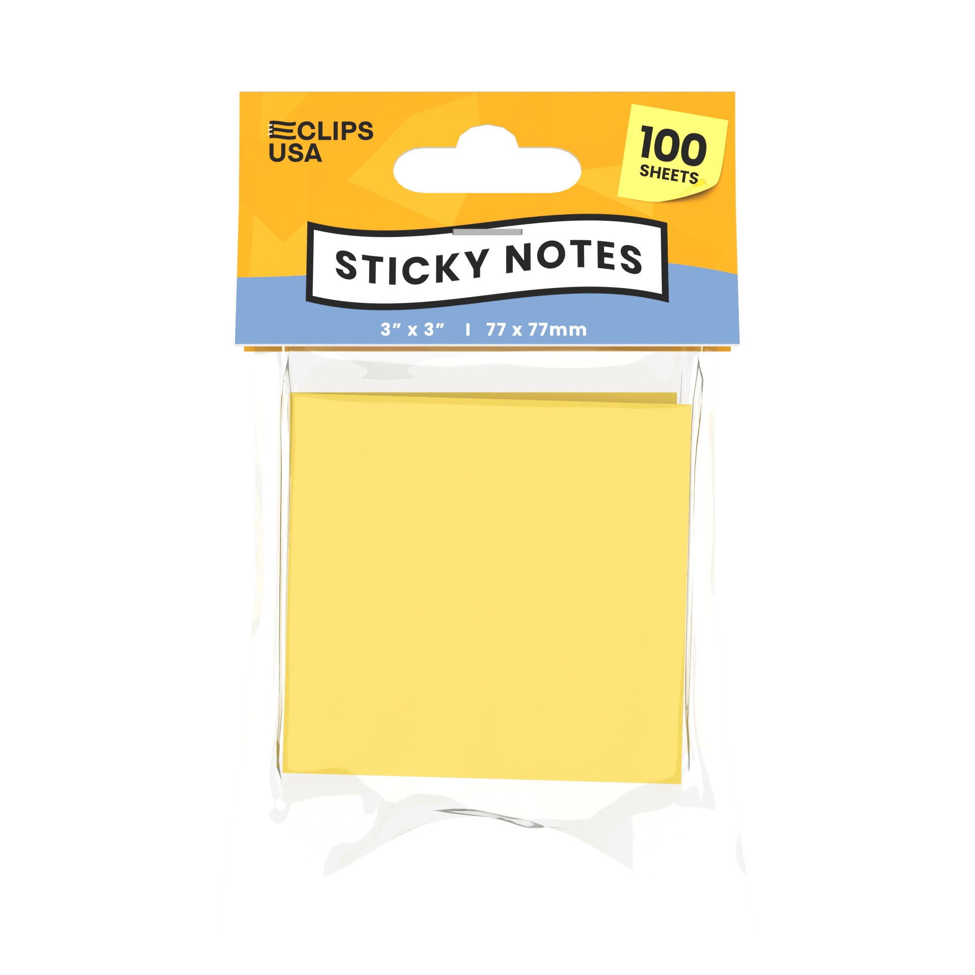 Front facing image of Yellow Sticky Notes.