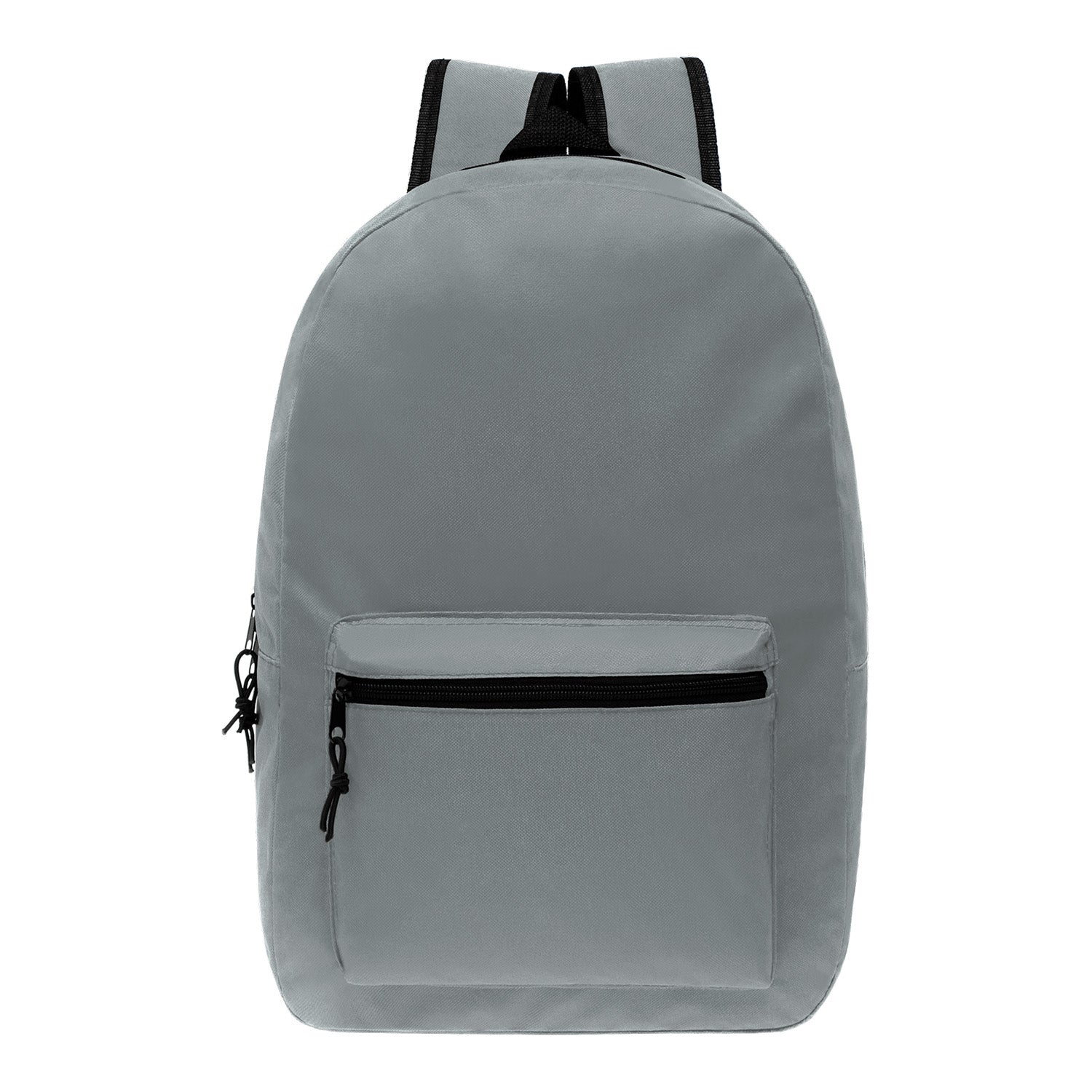 17" Kids Basic Wholesale Backpack in Gray - Bulk Case of 24 Bookbags