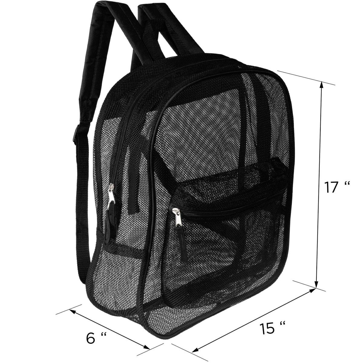 12 Black Mesh 17" Backpacks & Your Choice of 12 Bulk Hygiene Kits - Wholesale Care Package: Homeless, Emergency, Charity