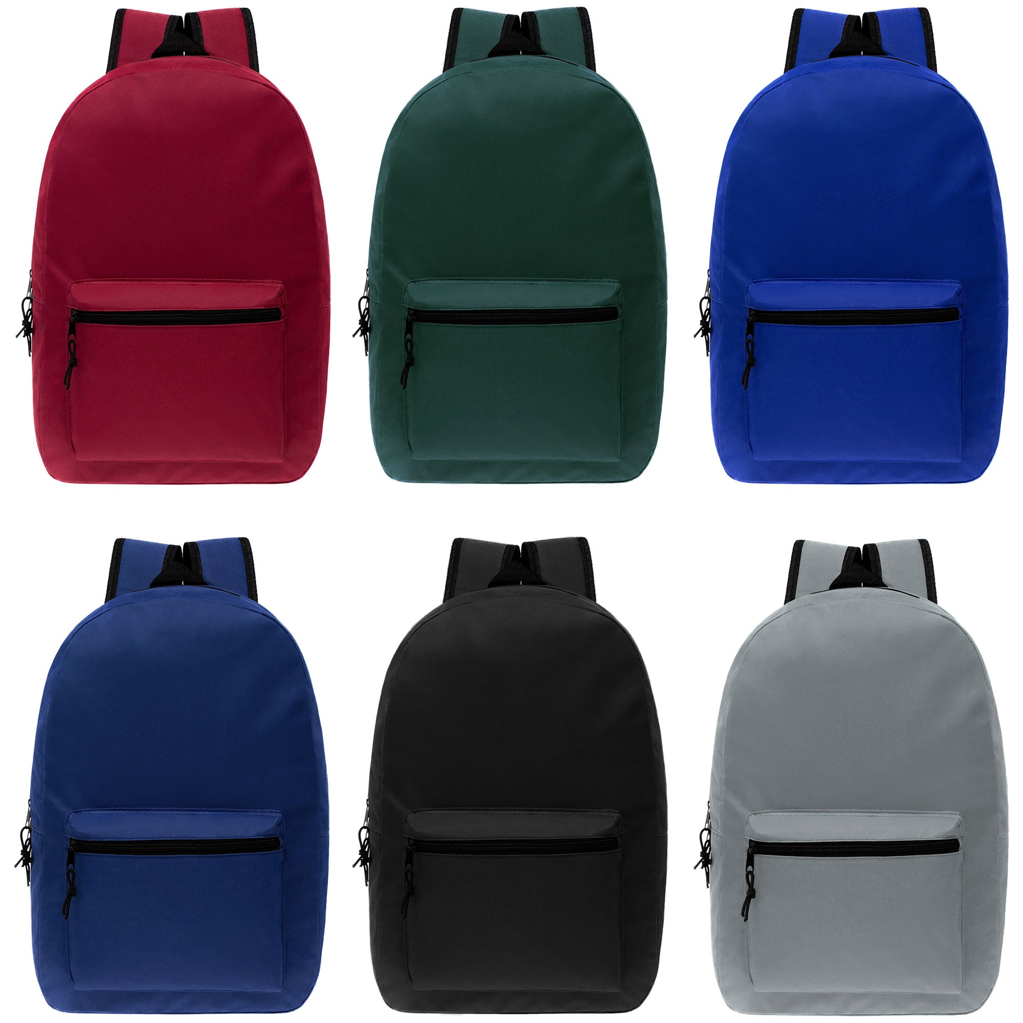 15 inch wholesale backpacks in bulk 6 colors