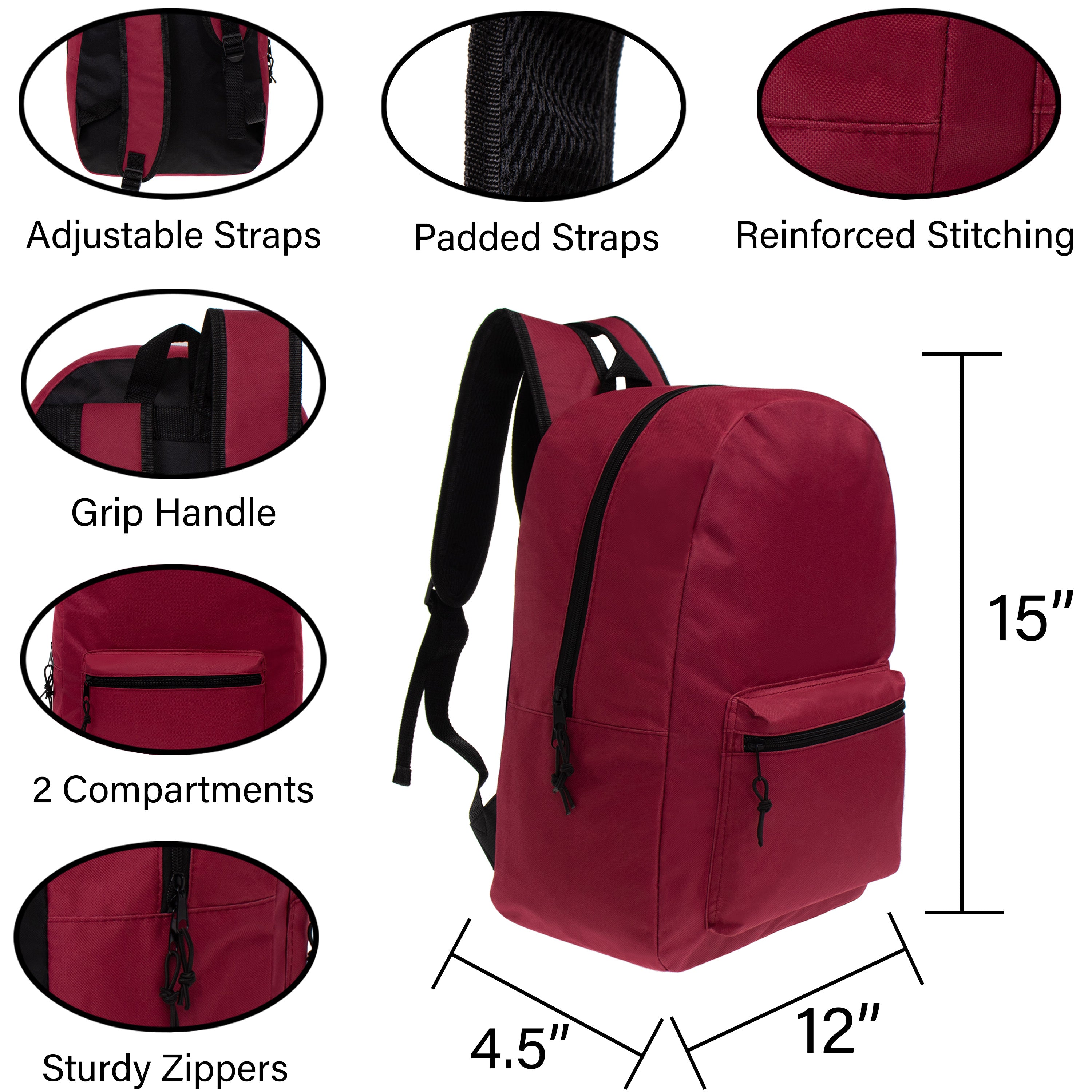 wholesale backpack 15 inc reinforced padded straps