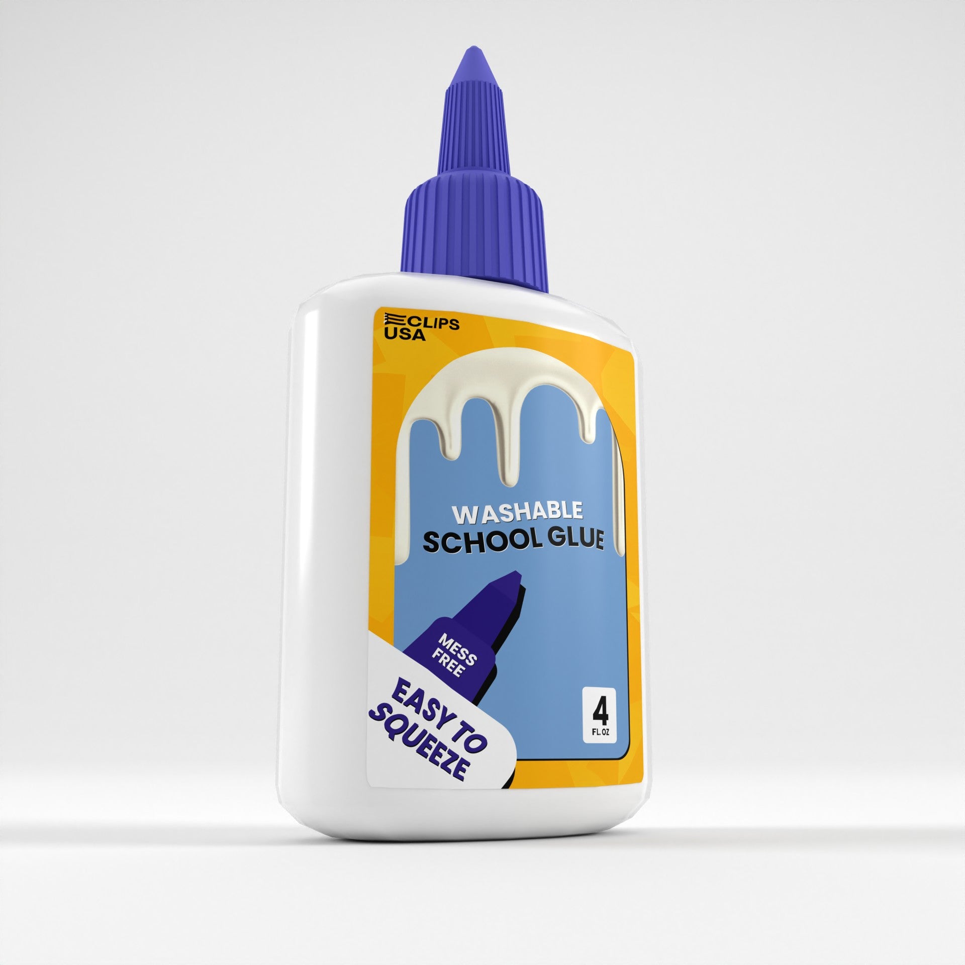 Large Washable School Glue - White, 4 Oz Squeeze Bottle
