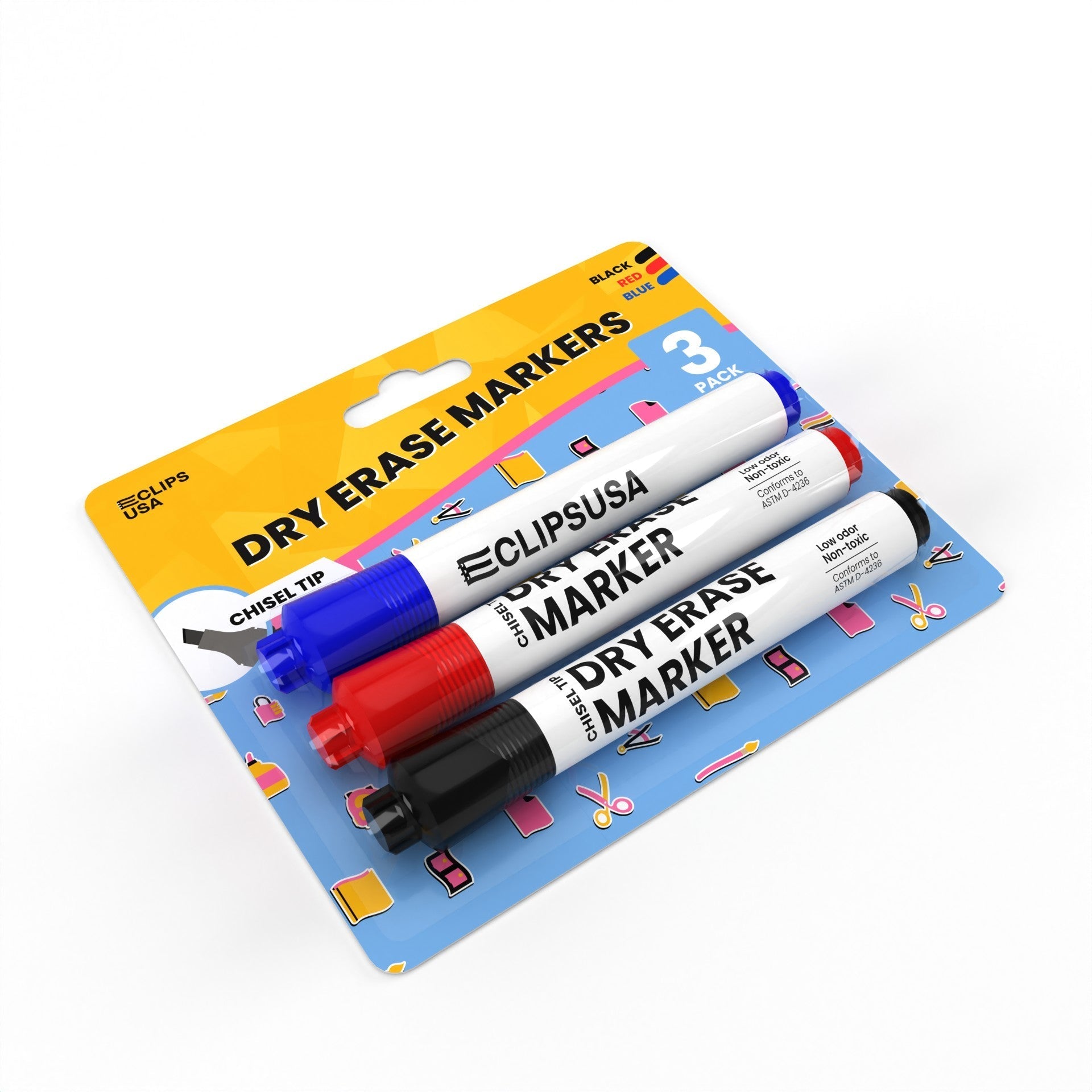 Wholesale Dry Erase Markers in Assorted Colors - Bulk Case 36 Packs of 3 - Total 108 Markers