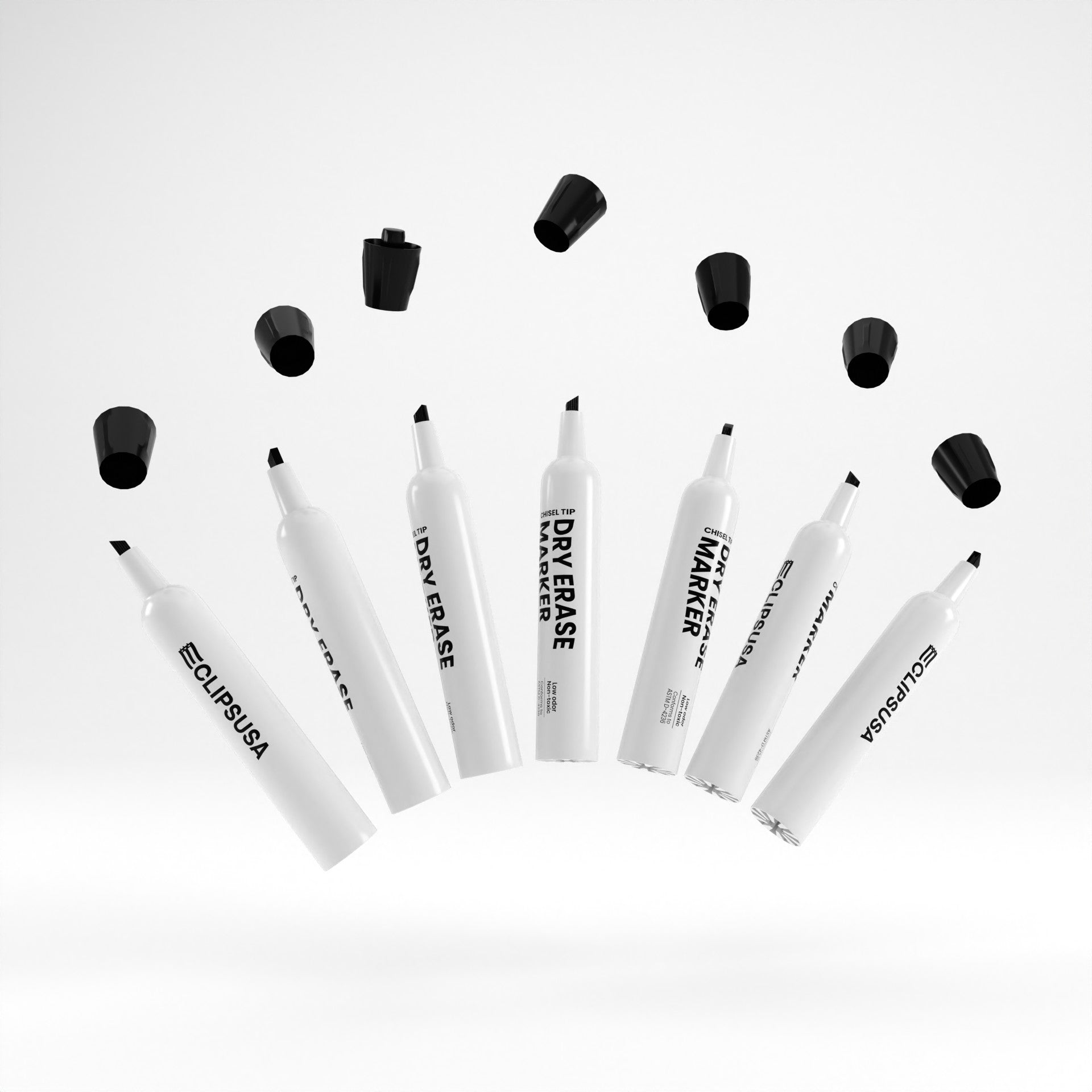 Dry Erase Markers - Low Odor, Non-toxic, Black, Chisel-tip