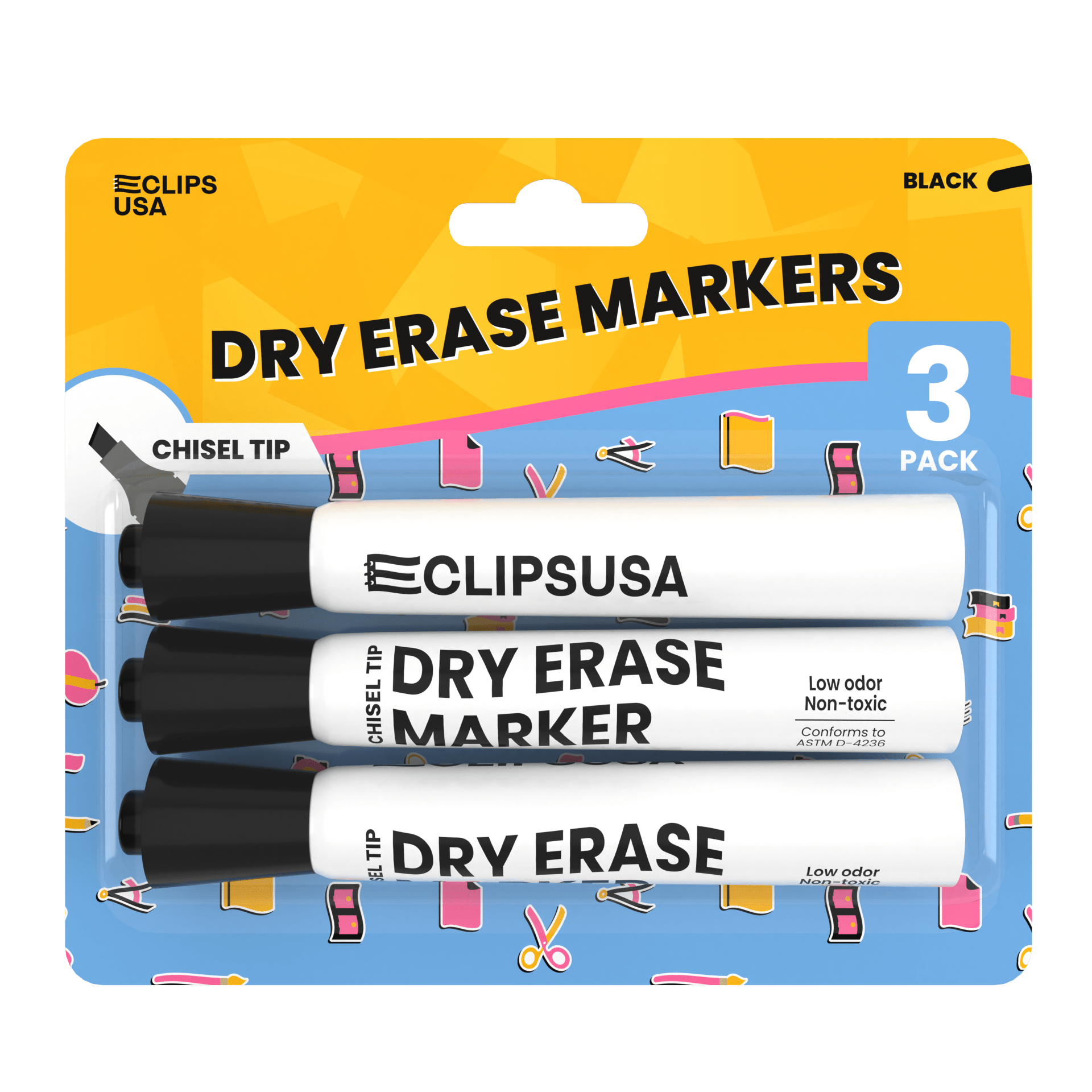 Front facing image of Dry Erase Markers.