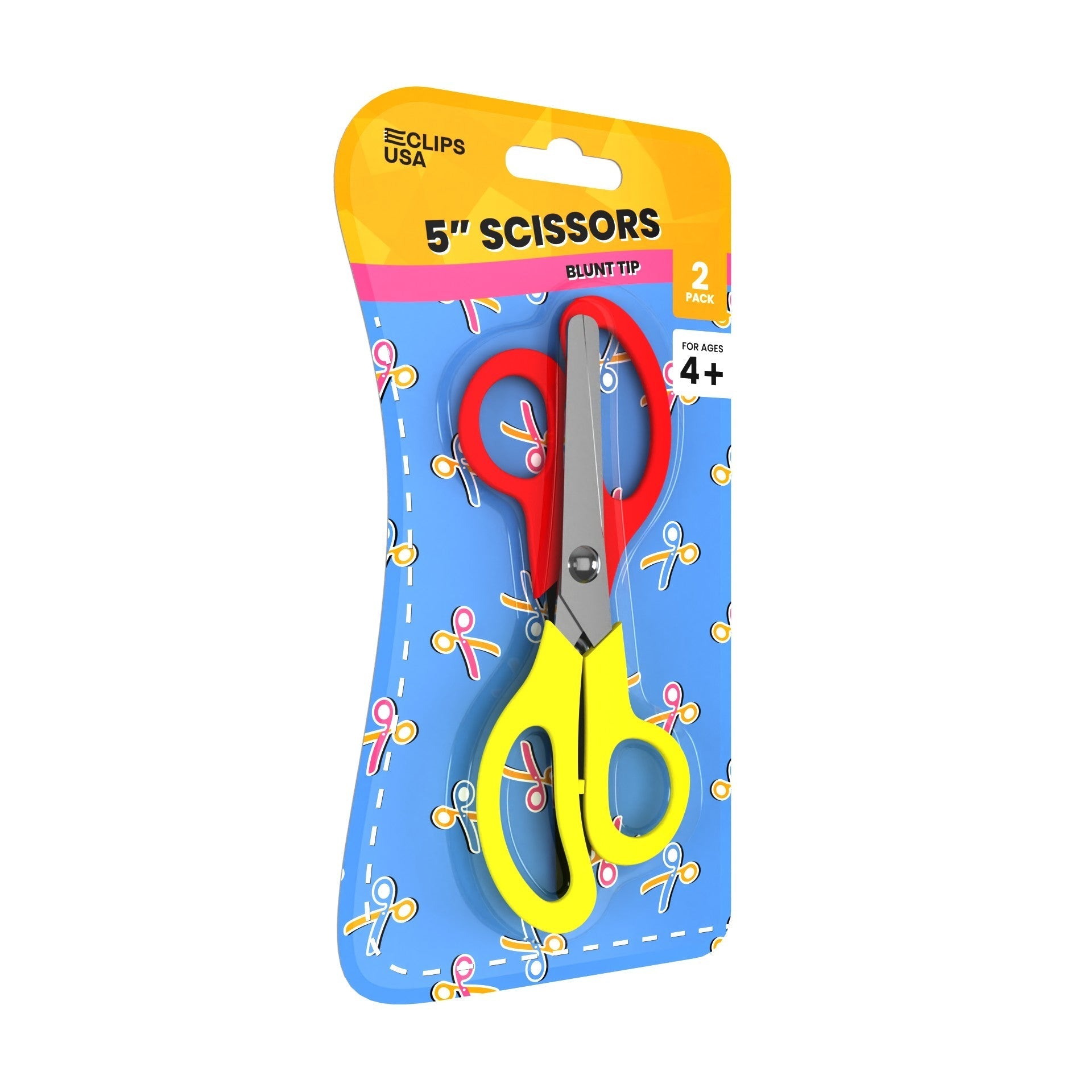 5 Inch Wholesale Scissors - Blunt Tip in a 2 Pack - Bulk Case of 48 Packs - 96 Total Scissors