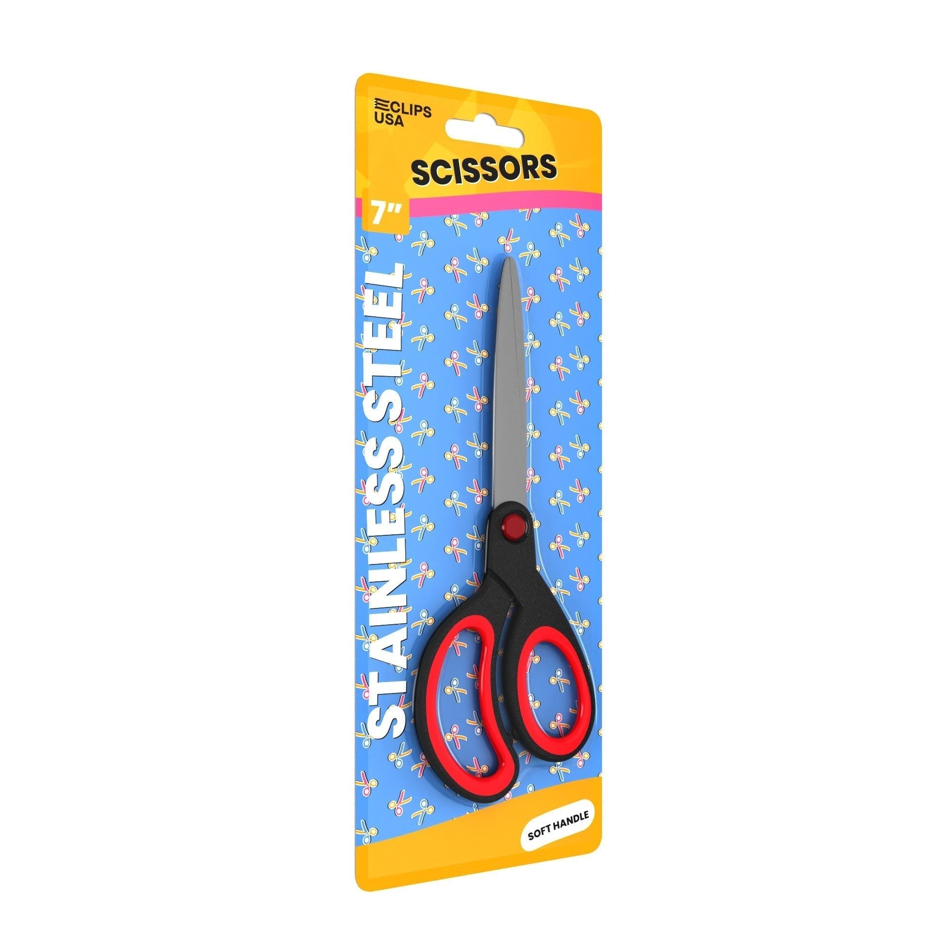 Multipurpose Scissors - 7 Inches, Pointed Tip, Soft Handle, Stainless Steel