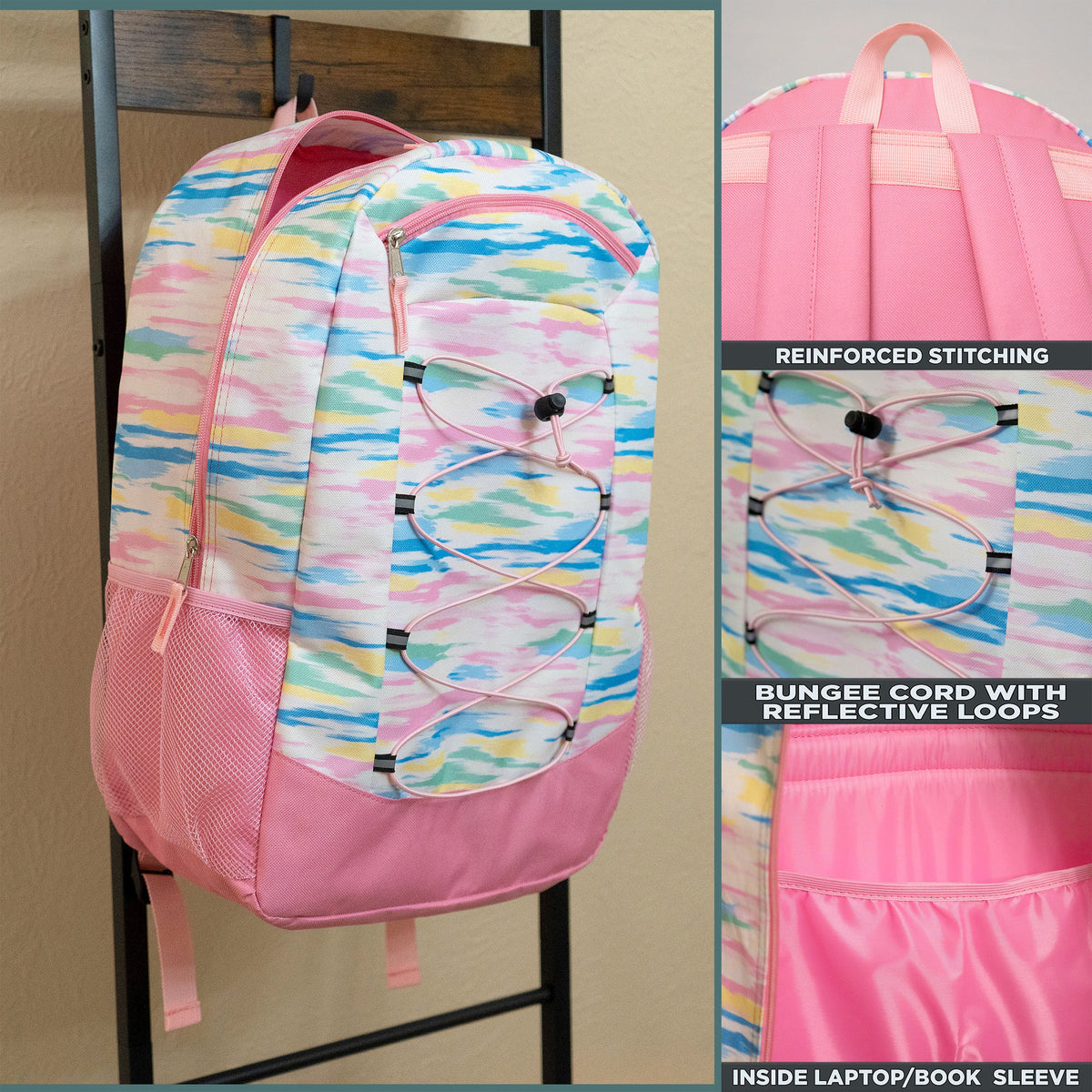 12 Large Premium Padded 19" Patterned Backpacks with a Laptop Sleeve & Your Choice of 12 Bulk Hygiene Kits - Wholesale Care Package: Homeless, Emergency, Charity