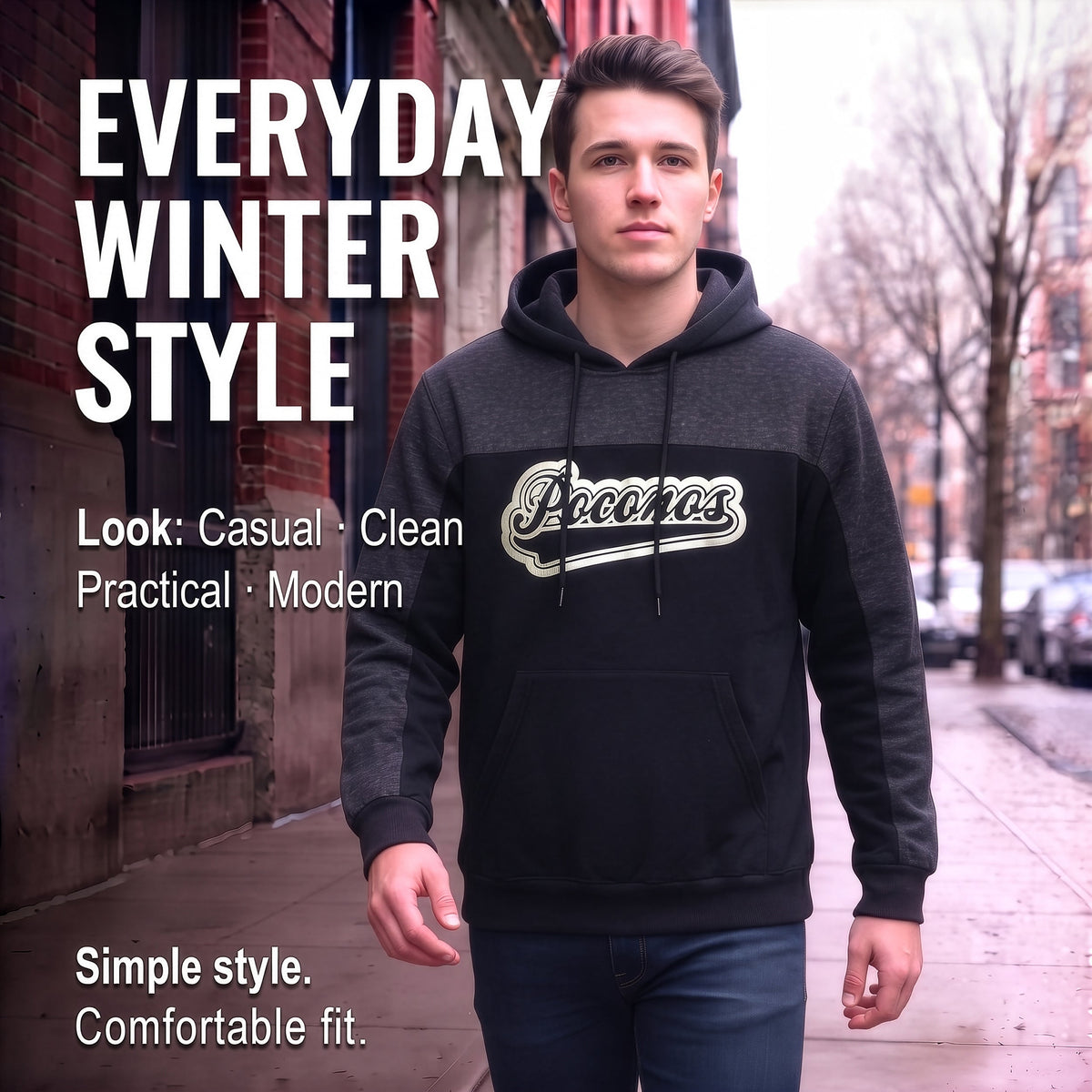 Winter Hoodie Poconos Assorted Sizes - Bulk Case of 12