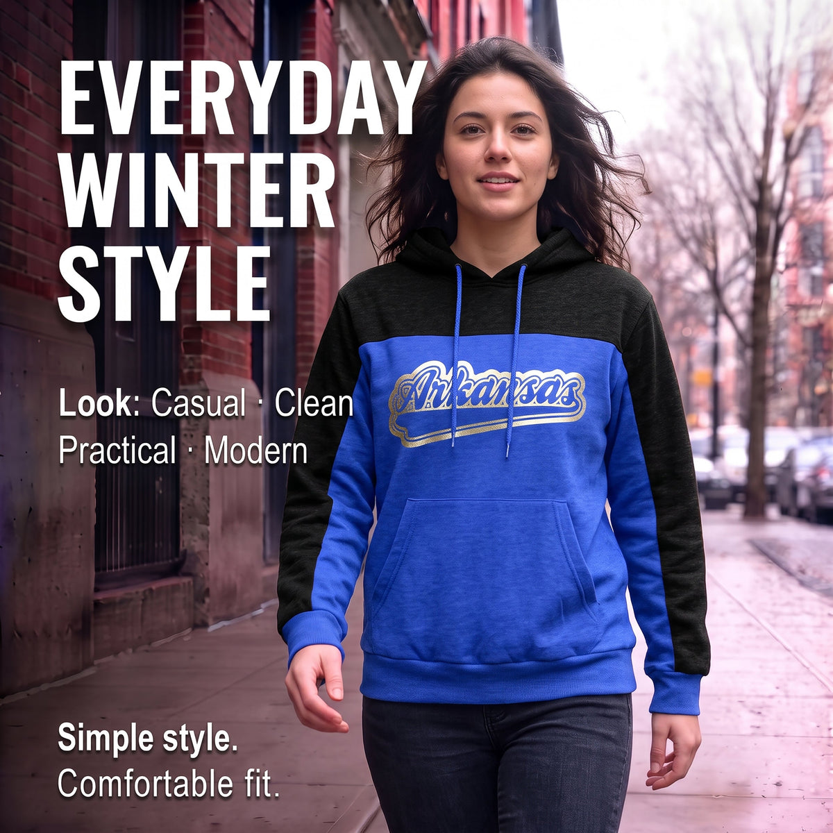 Winter Hoodie Arkansas Assorted Sizes - Bulk Case of 12