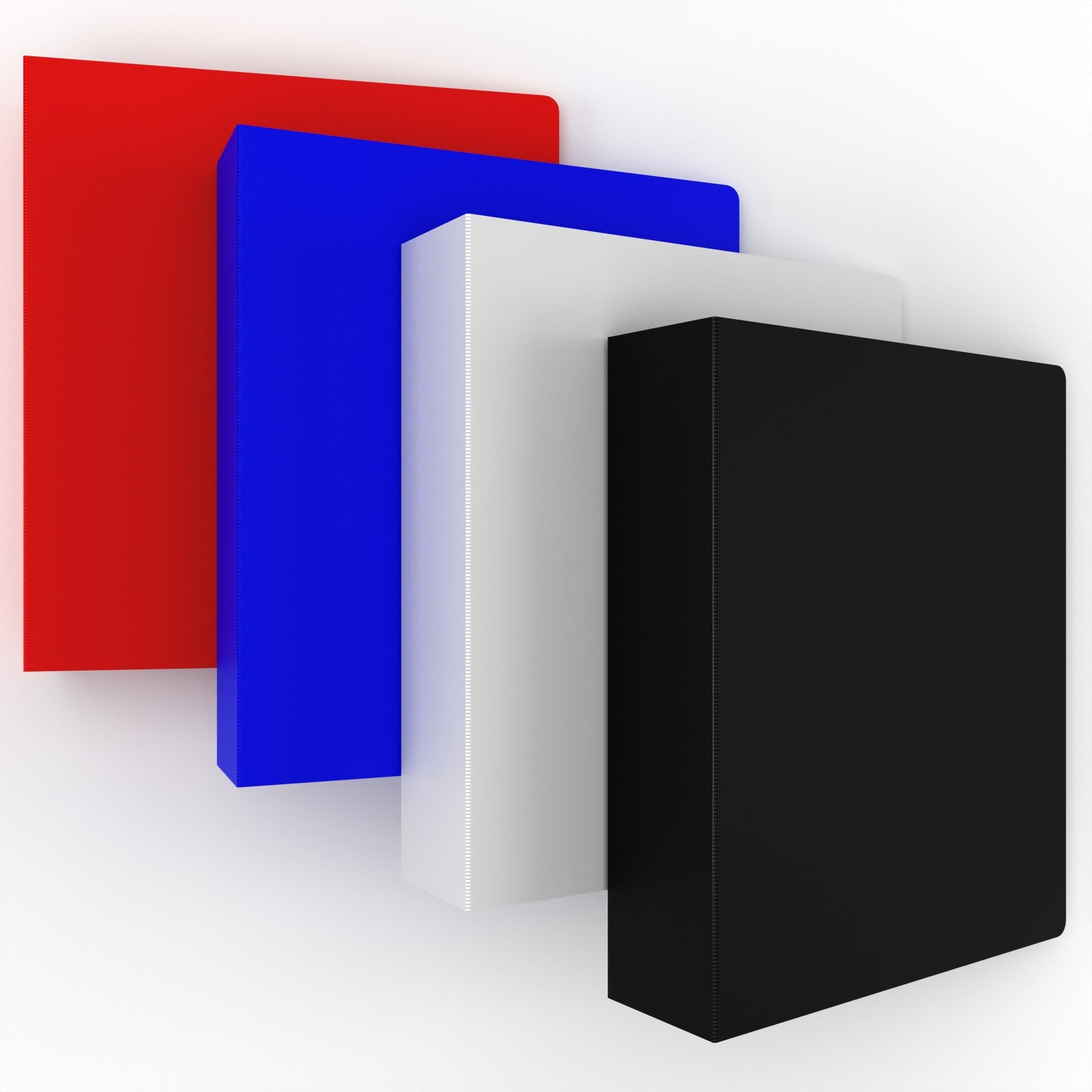 3" Wholesale Binders in Assorted Colors with 2 Interior Pockets - Bulk Case of 12 Binders