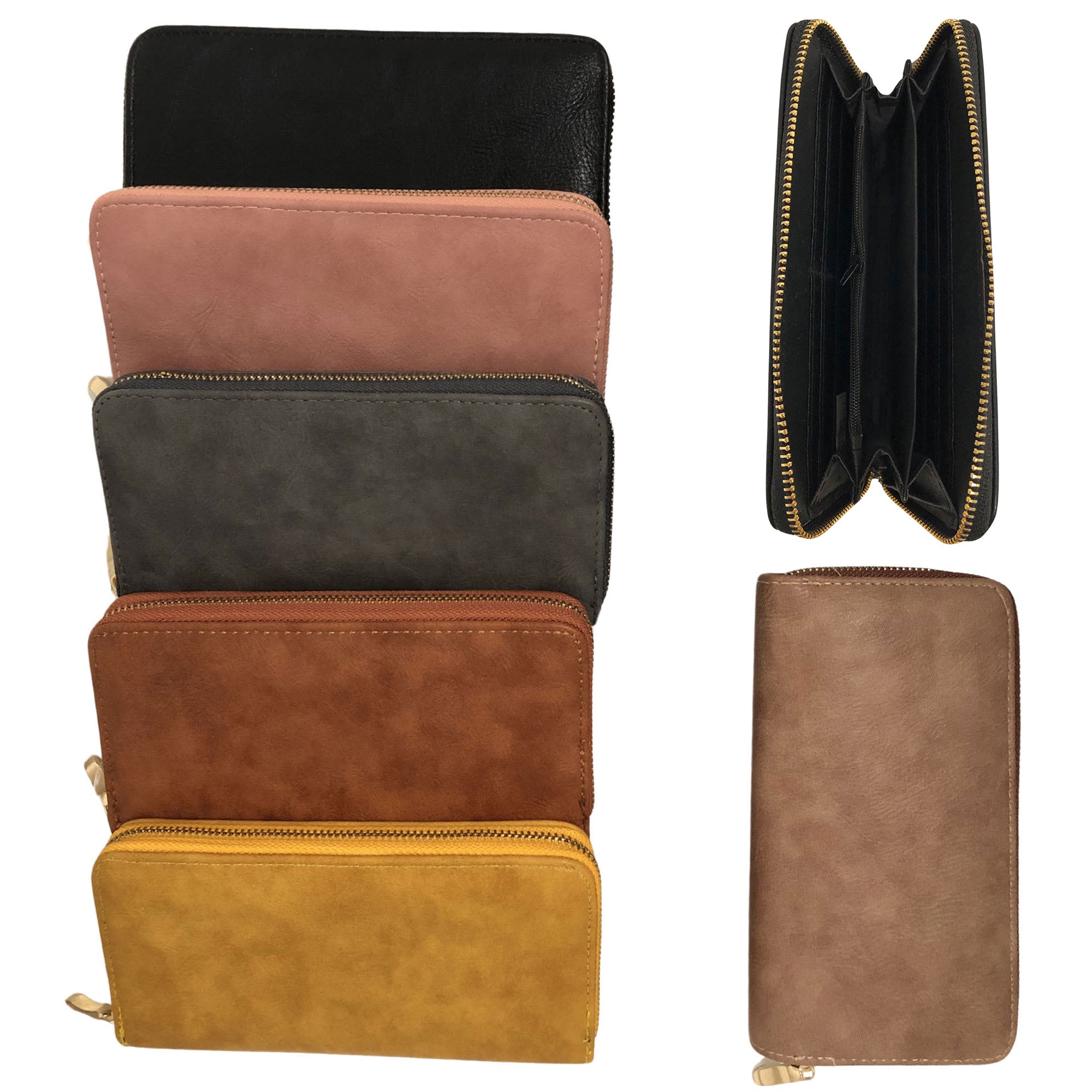 CLEARANCE WALLETS FOR WOMEN ASSORTED COLORS (CASE OF 36 - $2.00 / PIECE) - Wholesale Wallets for Women | SKU: 762-LEATHER-36