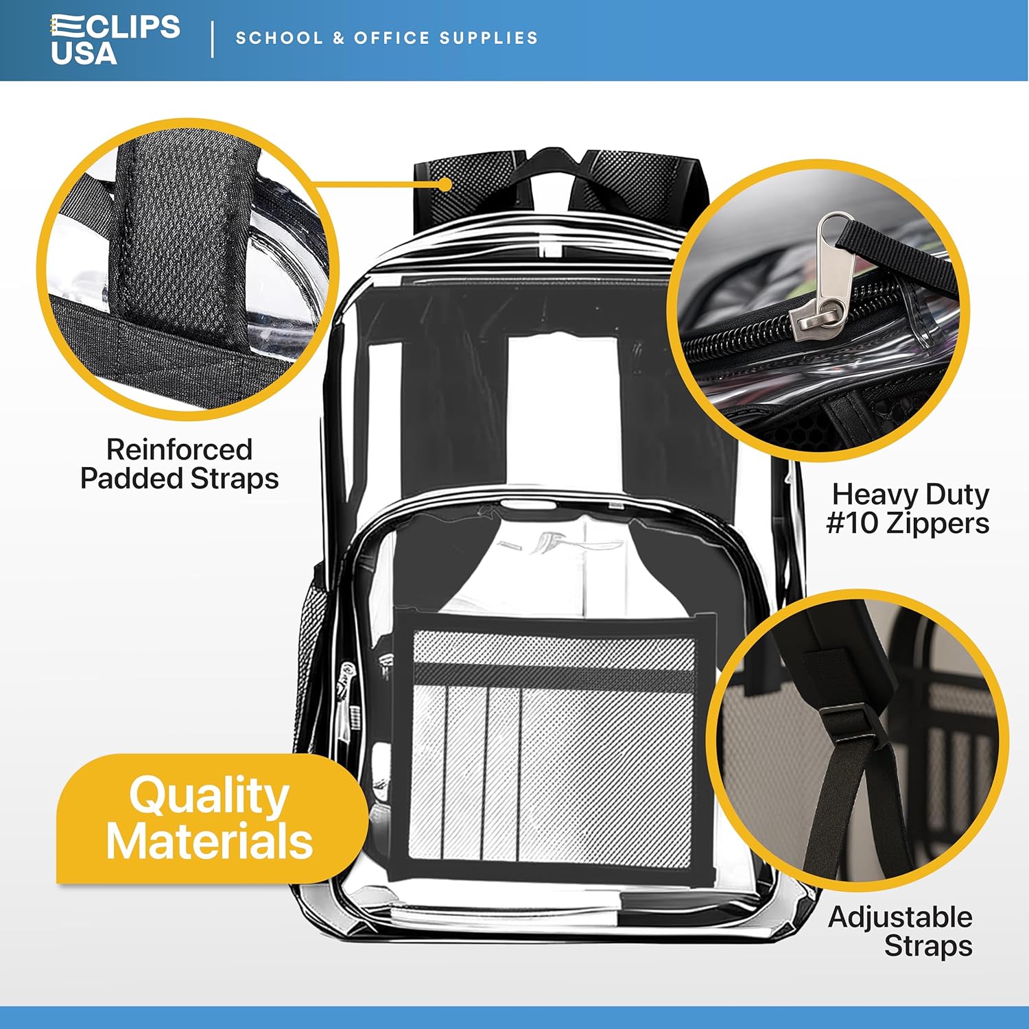 Clear Backpacks 17 Inch – Transparent Bookbags for School, Security, Events – Durable PVC with Reinforced Straps – 24 Pack