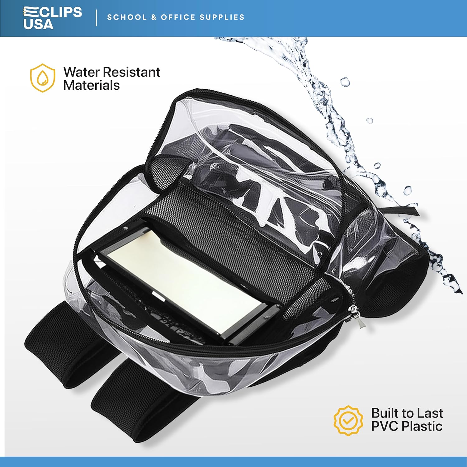 Clear Backpacks 17 Inch – Transparent Bookbags for School, Security, Events – Durable PVC with Reinforced Straps – 24 Pack