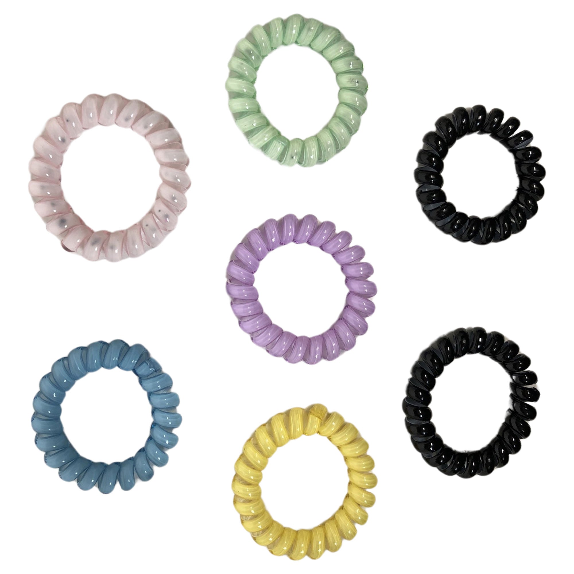 CLEARANCE CORDED HAIR TIES - 7 IN A CAN (CASE OF 36 - $2.00 / PIECE)  Wholesale Hair Ties in Assorted Colors SKU: 84113-36
