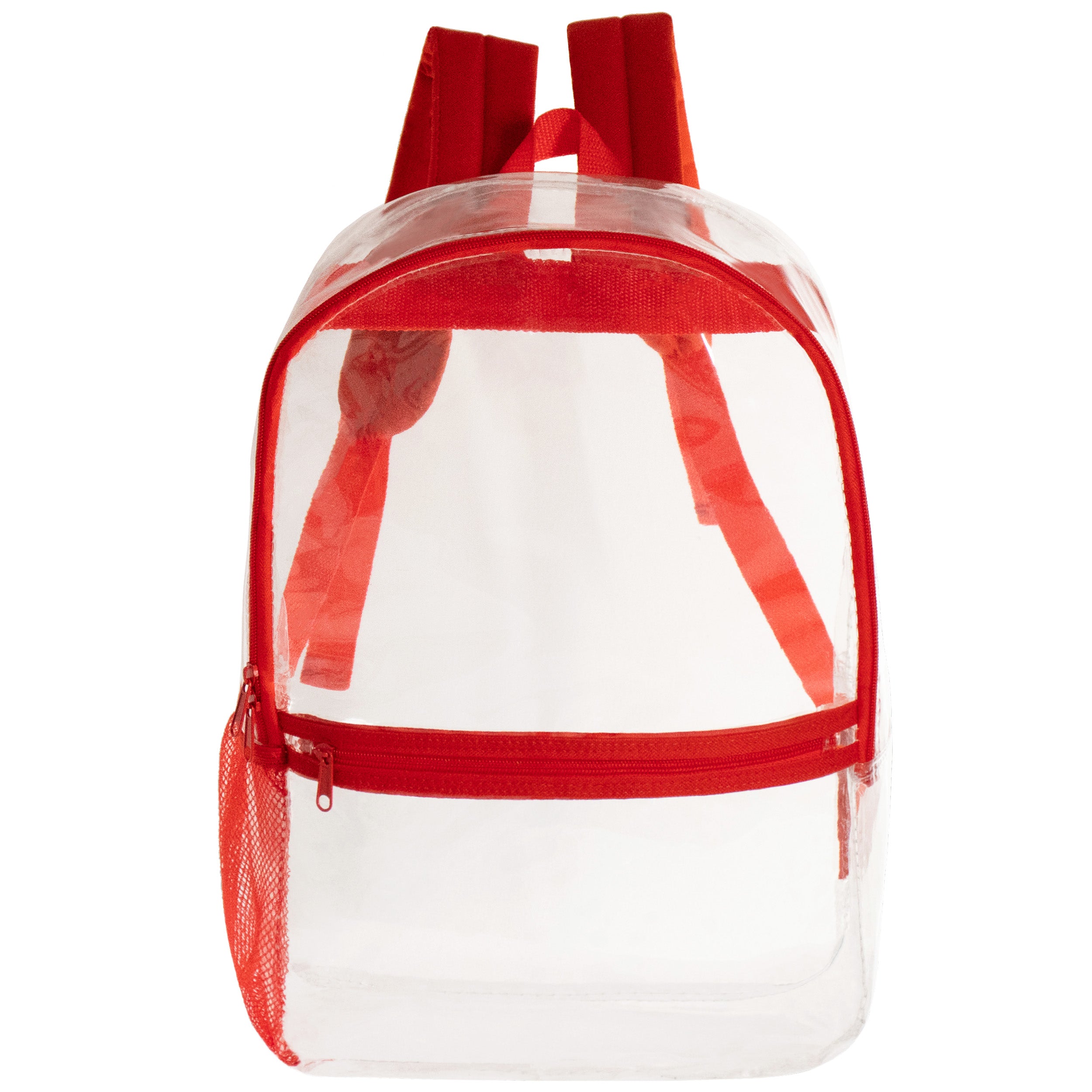 17” Wholesale Clear PVC Backpacks in Assorted Colors – Bulk Case of 24 Bookbags