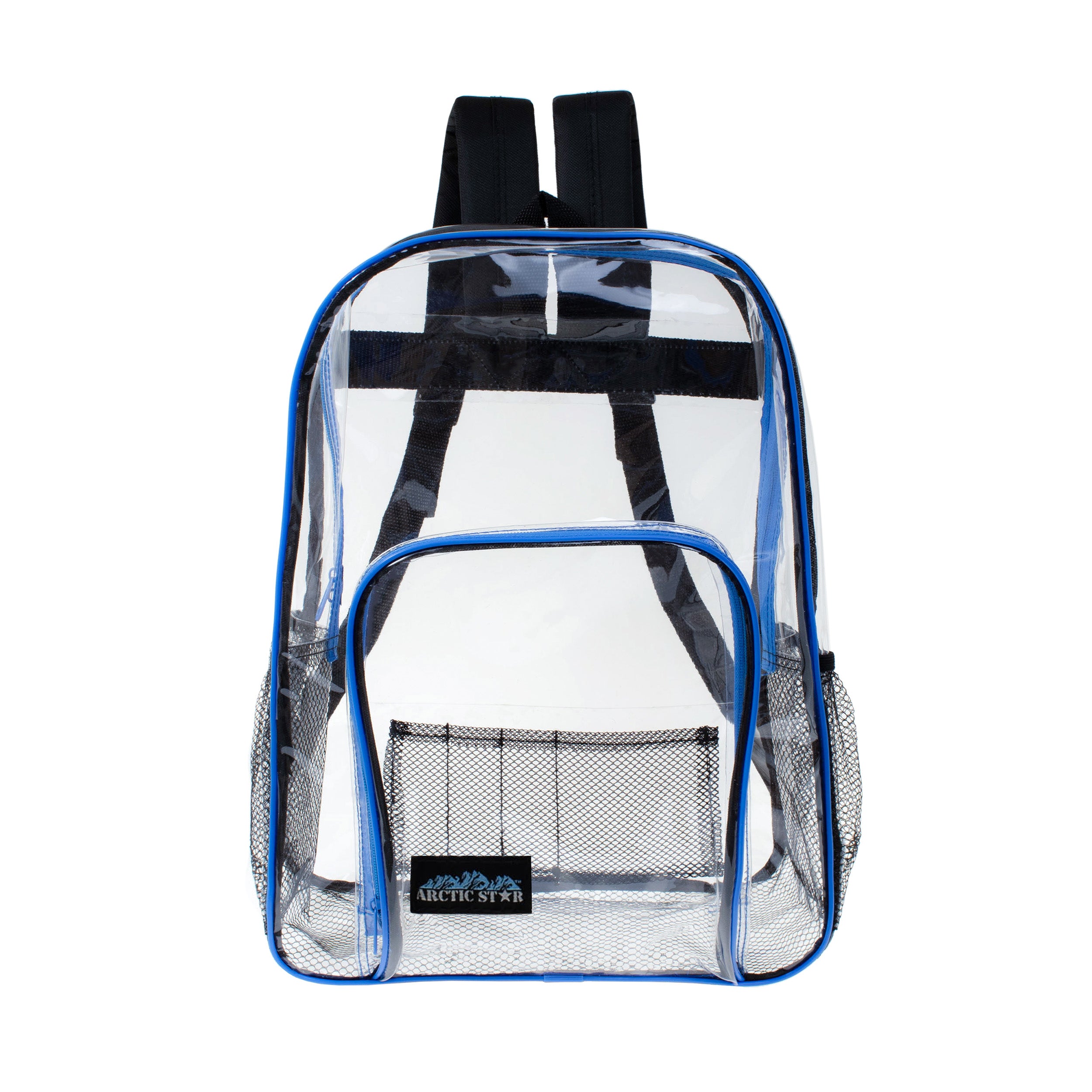 Clear Vinyl Piping Bulk MINI Backpacks - 5 Assorted Colors- Wholesale Case of 24 Bookbags