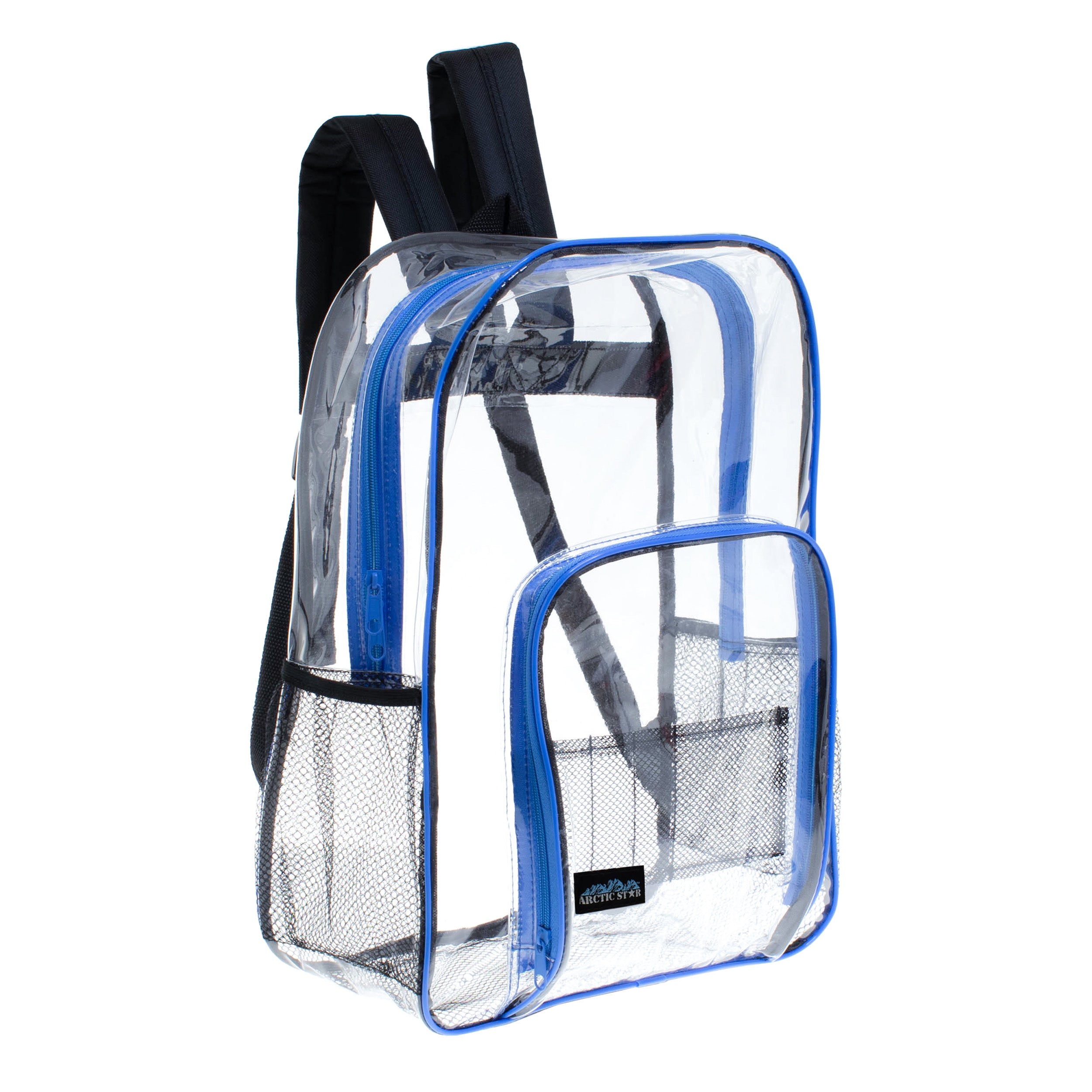 Clear Vinyl Piping Bulk MINI Backpacks - 5 Assorted Colors- Wholesale Case of 24 Bookbags