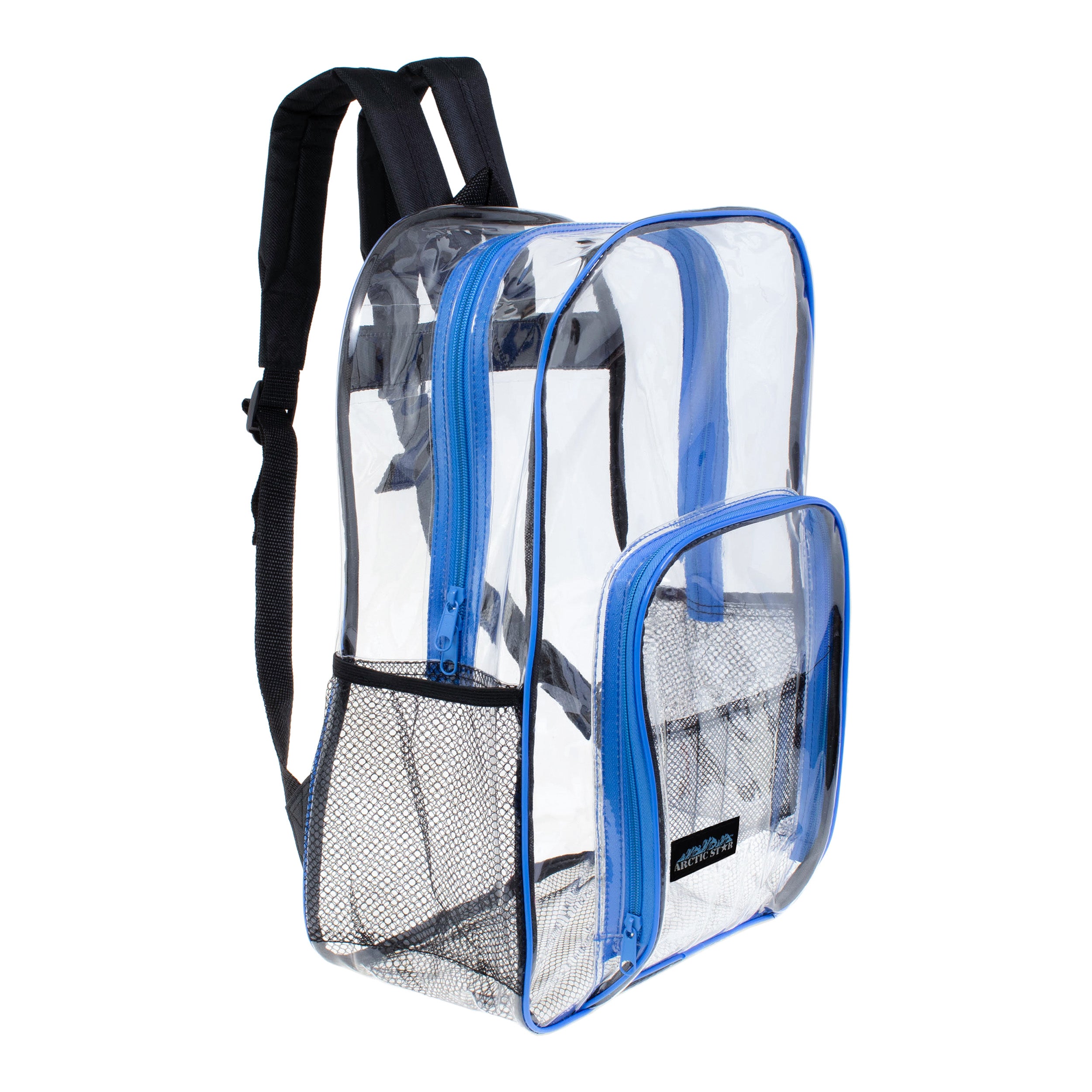Clear Vinyl Piping Bulk MINI Backpacks - 5 Assorted Colors- Wholesale Case of 24 Bookbags