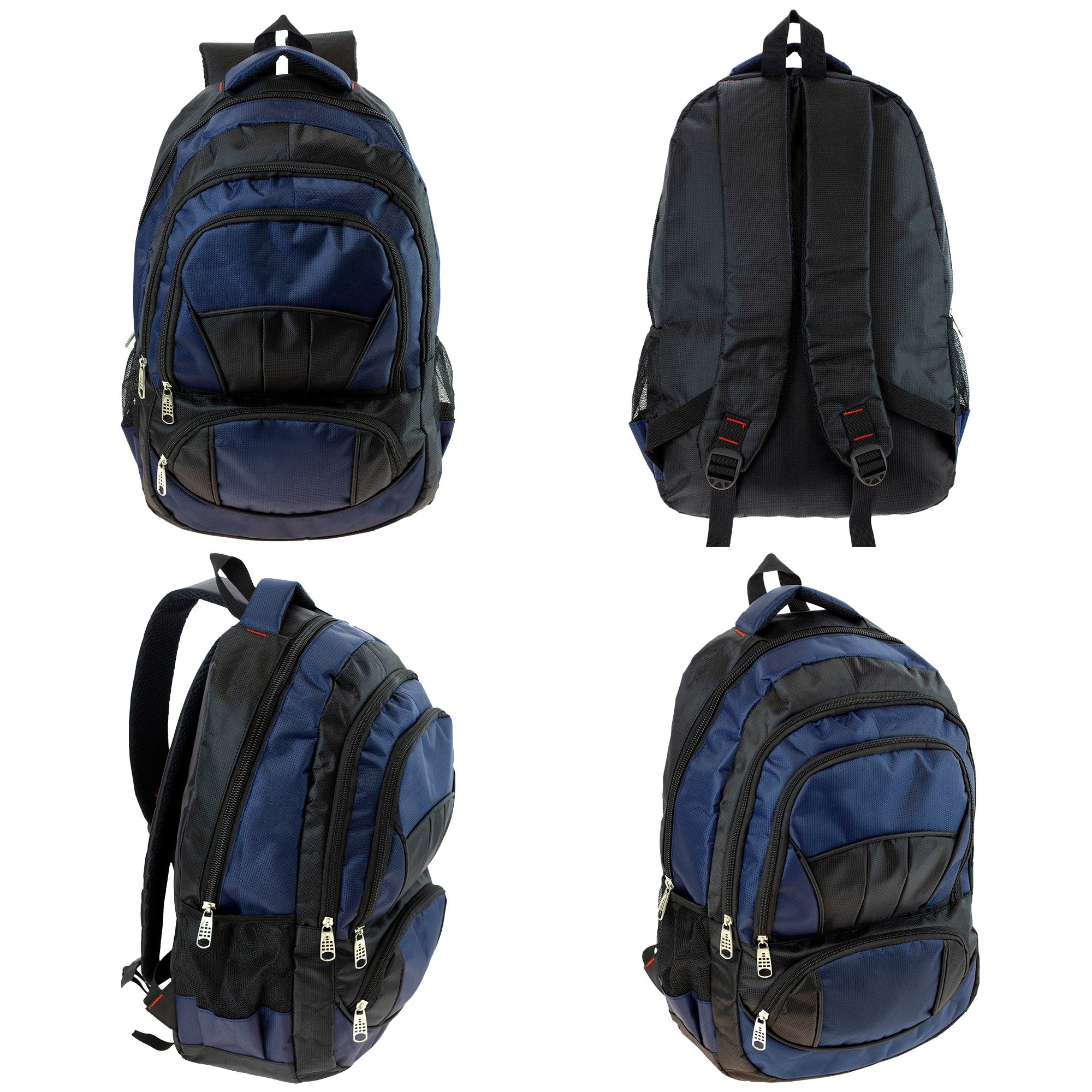 19" Durable Quality Premium Wholesale Backpack in 8 Assorted Colors - Bulk Case of 24
