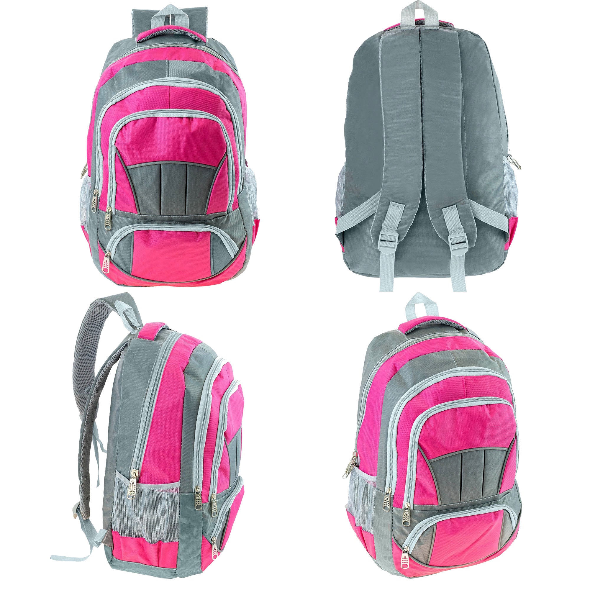19" Durable Quality Premium Wholesale Backpack in 8 Assorted Colors - Bulk Case of 24