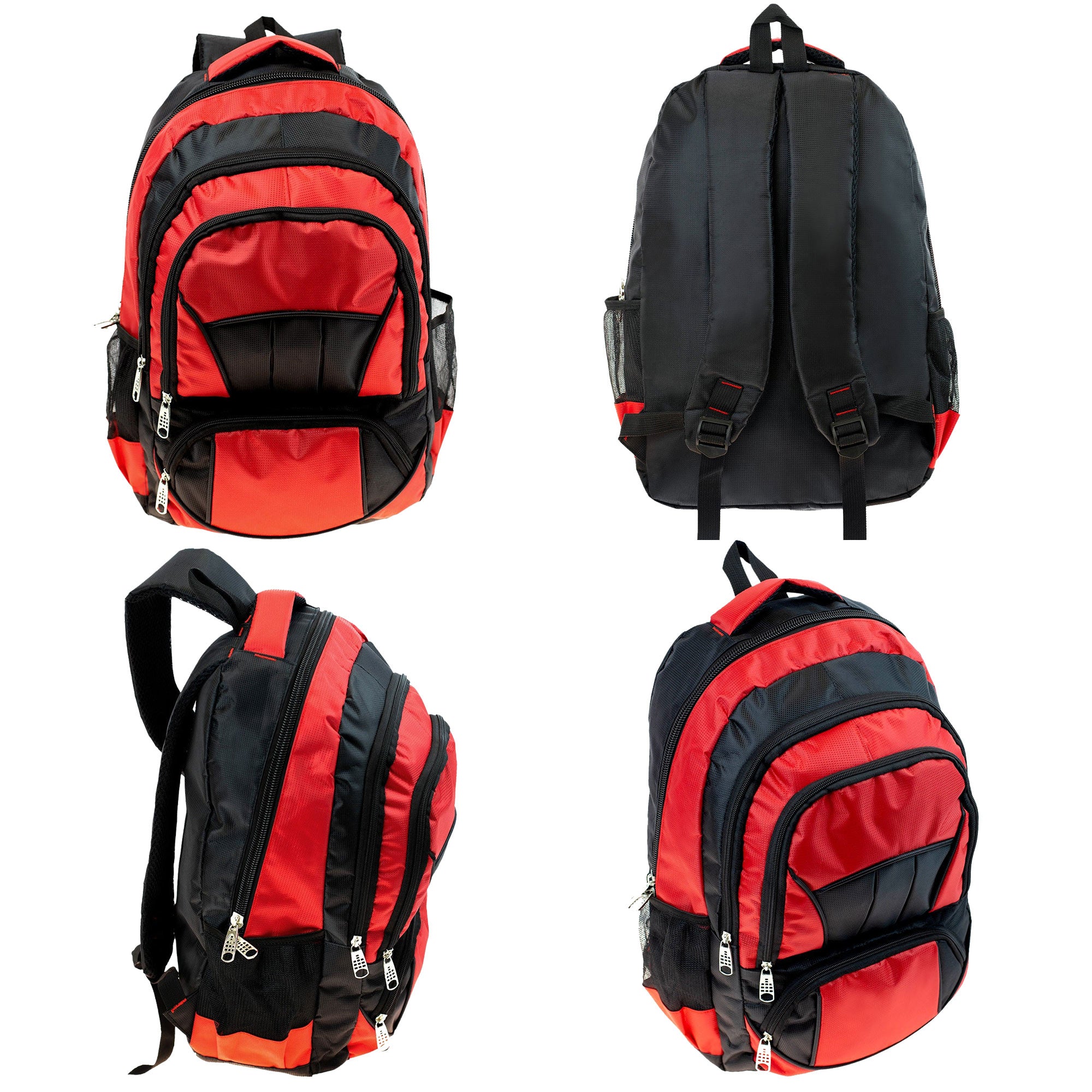 19" Durable Quality Premium Wholesale Backpack in 8 Assorted Colors - Bulk Case of 24