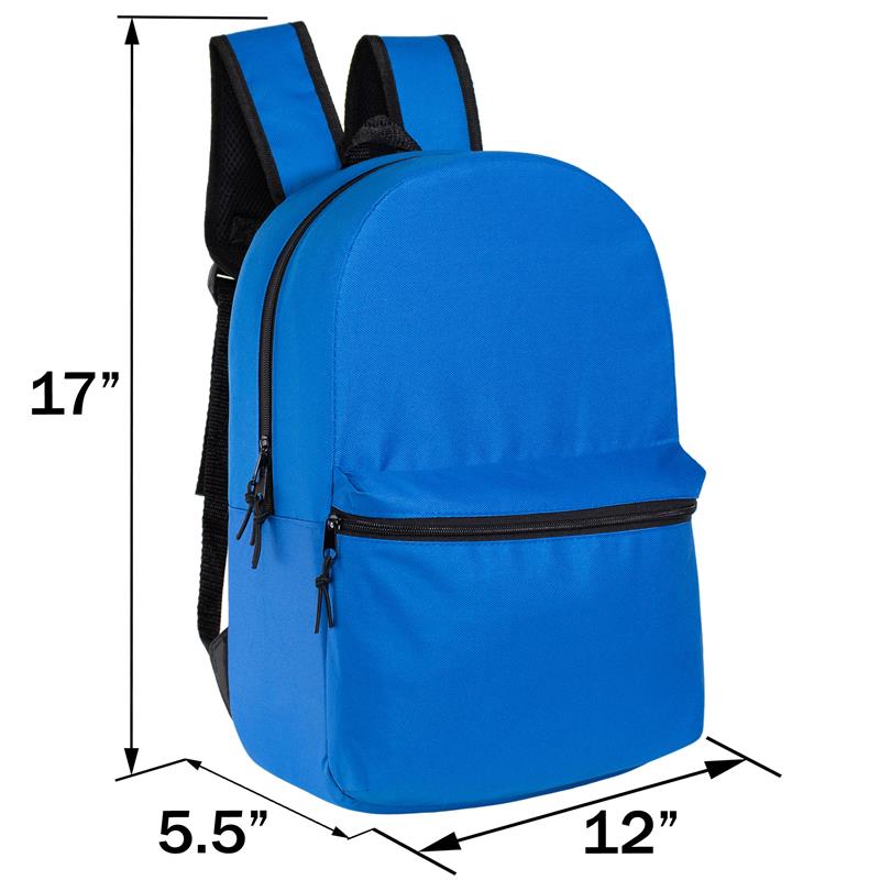 12 Classic 17" Backpacks in 12 Different Colors & Your Choice of 12 Winter Item Sets - Wholesale Care Package: Homeless, Emergency, Charity