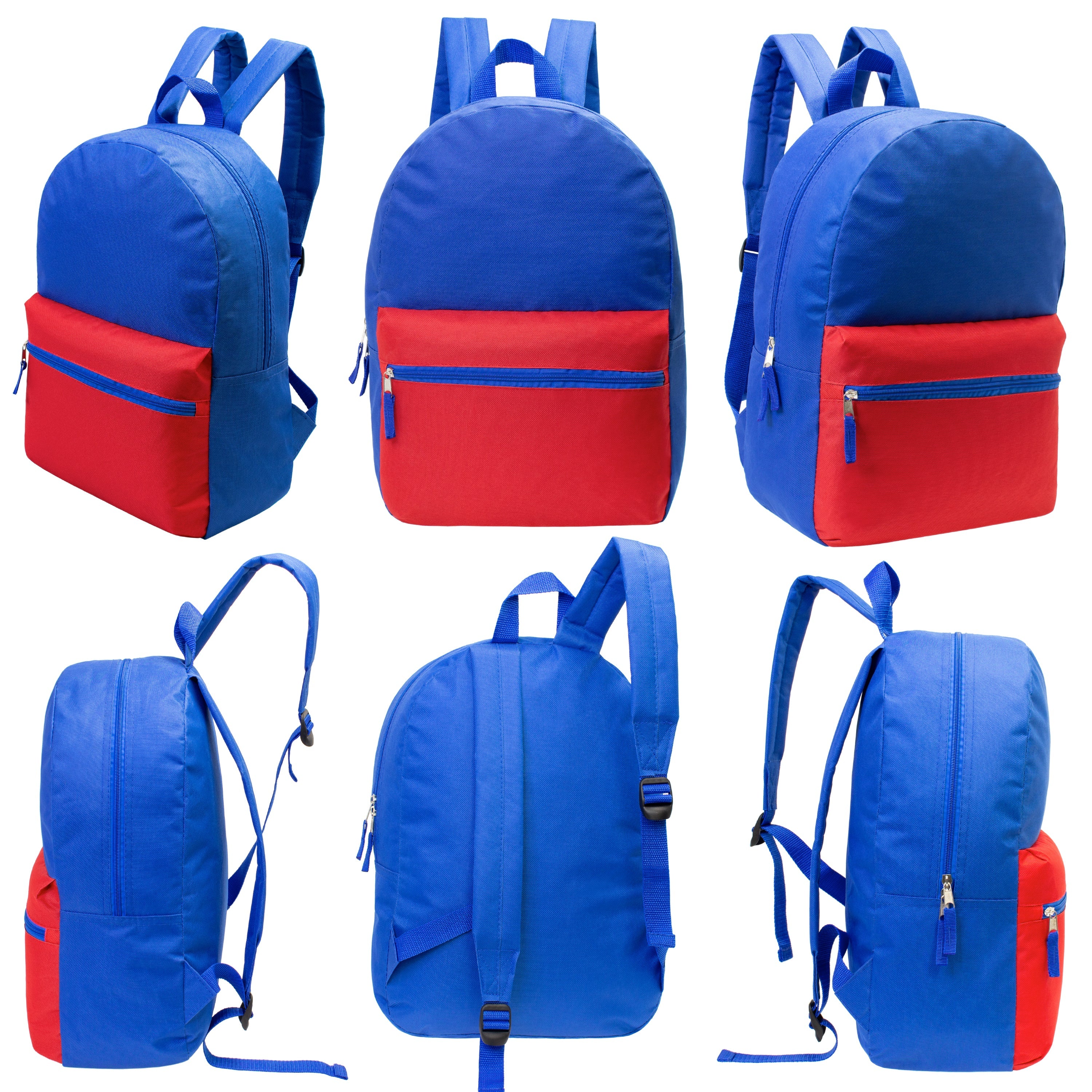 12 Multi Color 17" Backpacks in 6 Colors & Your Choice of 12 Winter Item Sets - Wholesale Care Package: Homeless, Emergency, Charity