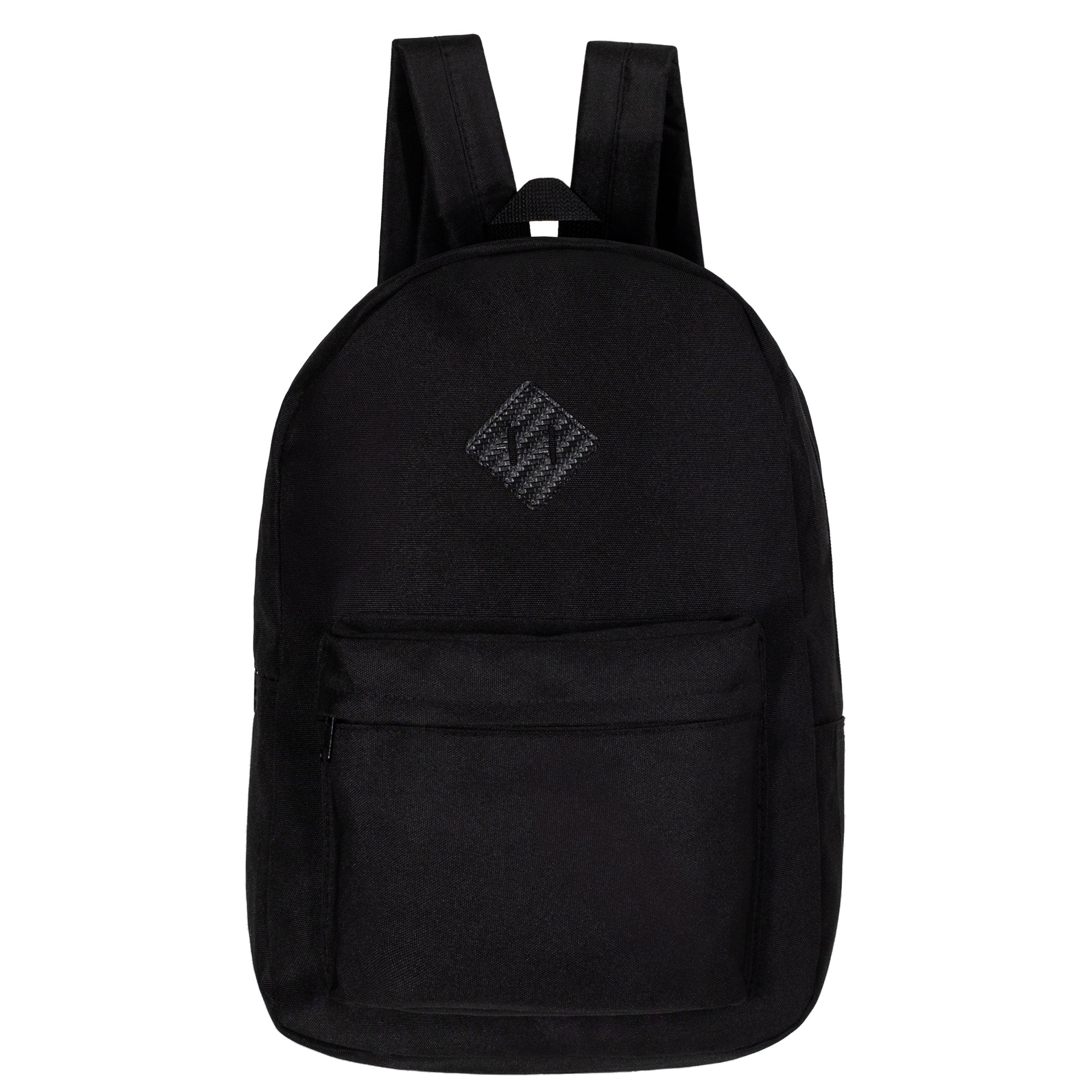 17" Wholesale Backpacks for School in Black - Padded Back - Bulk Case of 24 Bookbags