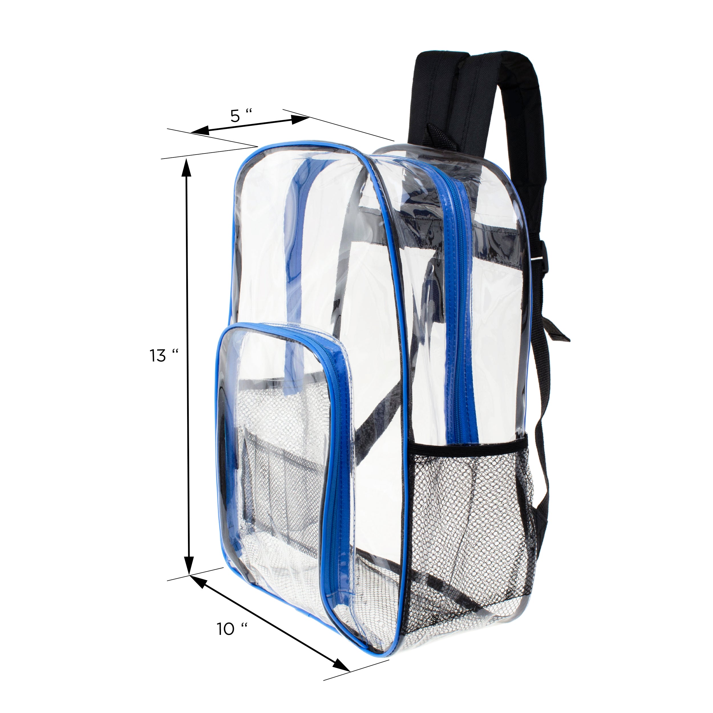 Clear Vinyl Piping Bulk MINI Backpacks - 5 Assorted Colors- Wholesale Case of 24 Bookbags