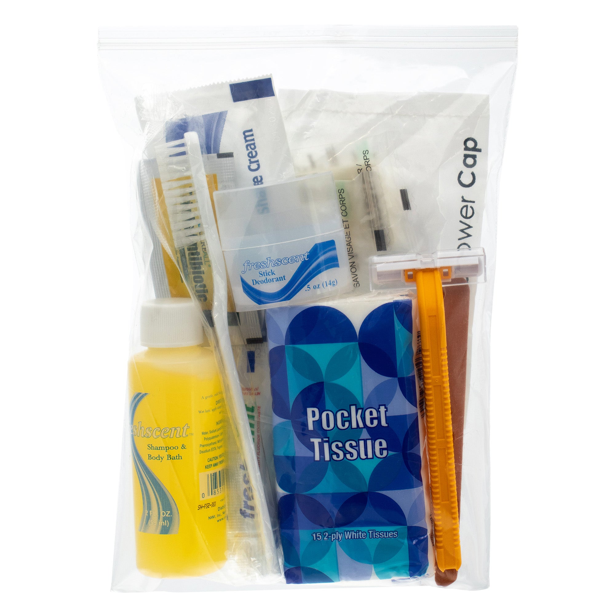 14 Piece Premium Wholesale Hygiene Kits - Travel Toiletry Supplies - Bulk Case of 48