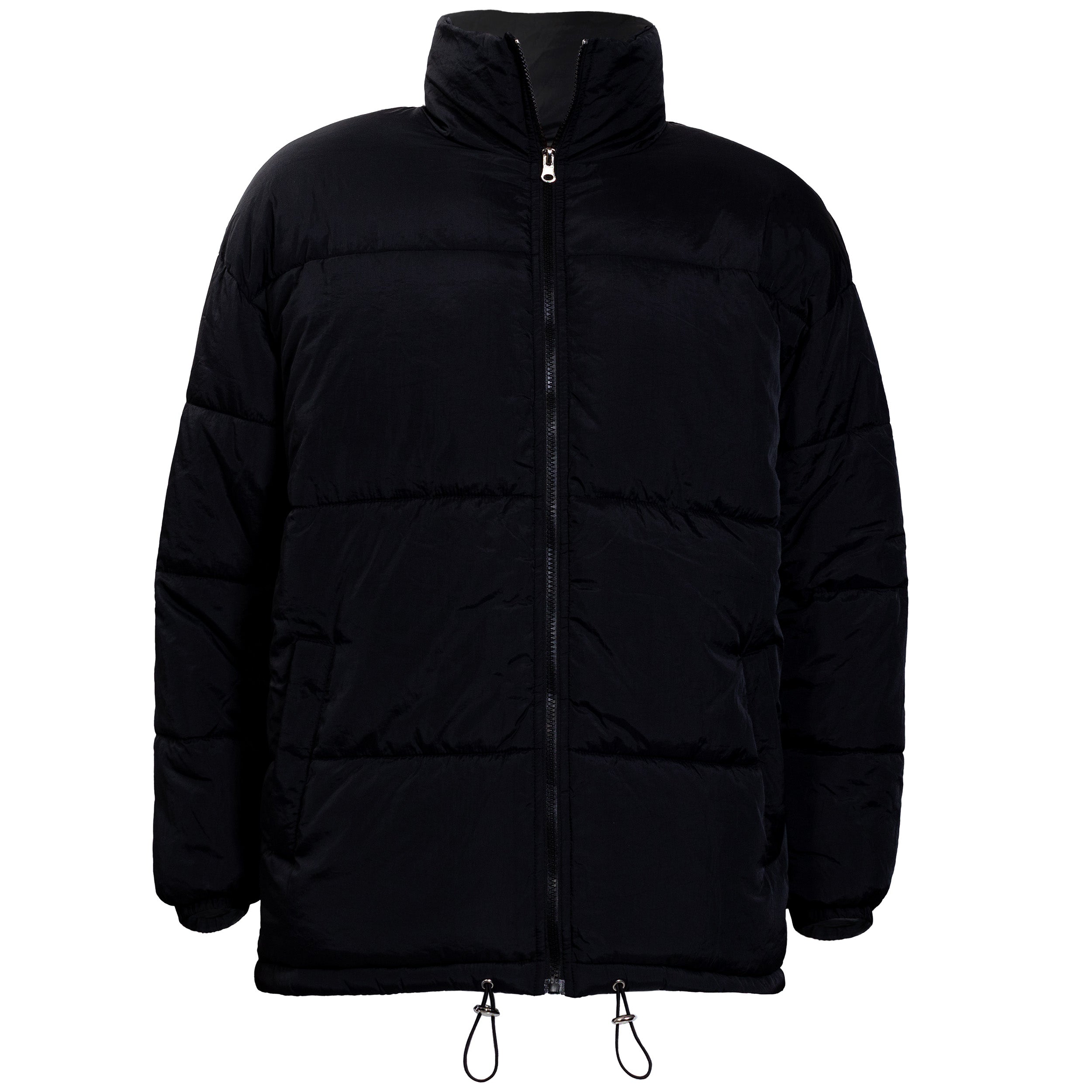 Men's Warm Winter Wholesale Coats in Black (Large Sizes Only) - Bulk Case of 12 Winter Jackets