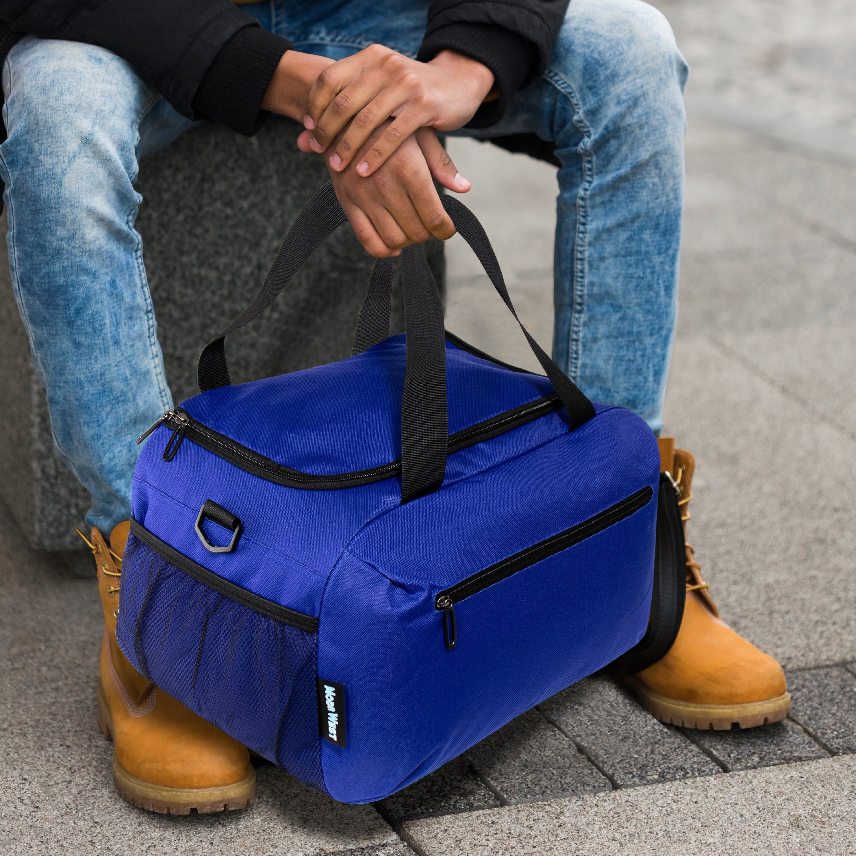 24" Wholesale Duffel Bags in 5 Assorted Colors - Bulk Case of 12 Duffles