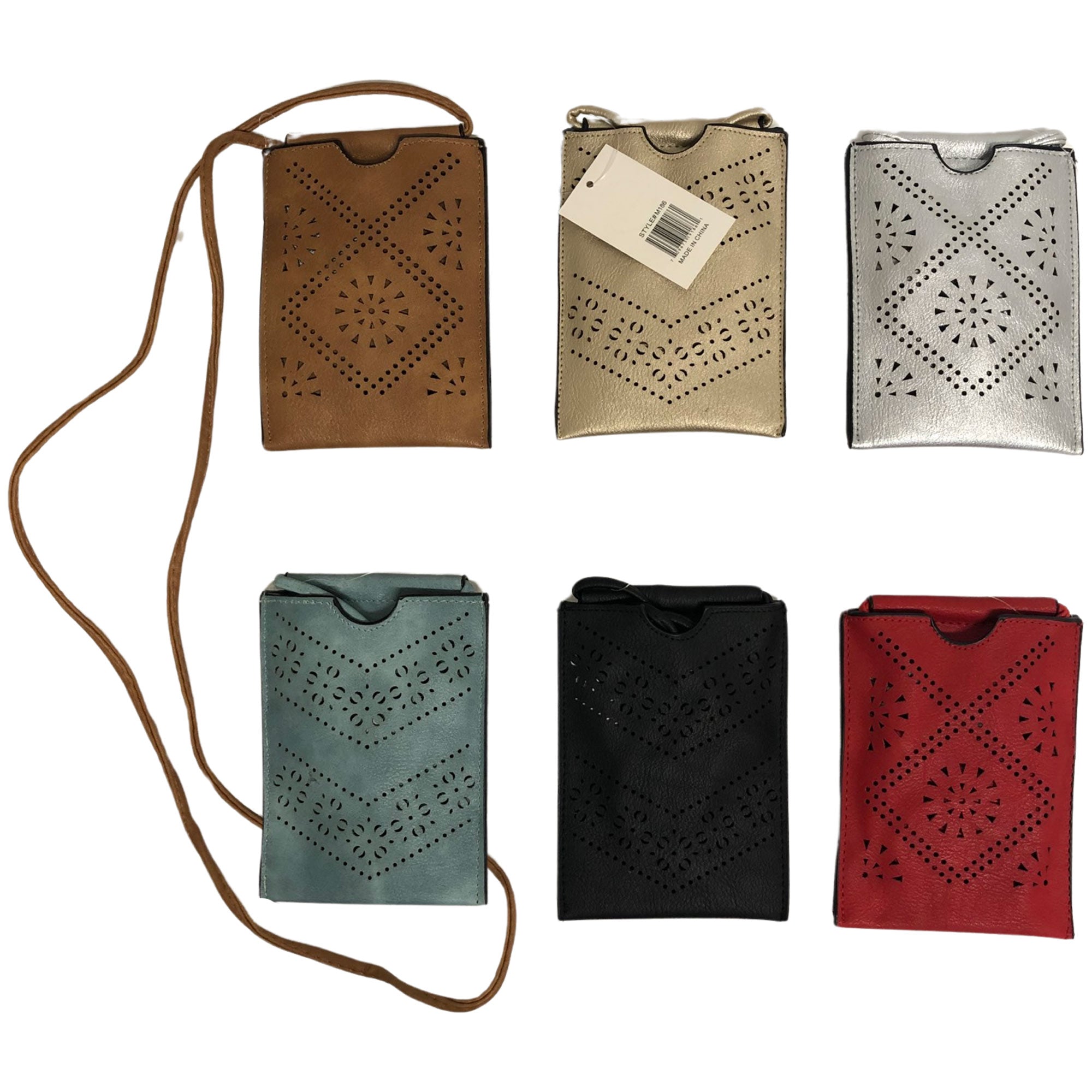 CLEARANCE CROSSBODY BAG POUCH (CASE OF 48 - $1.75 / PIECE)  Wholesale Crossbody Bag in Assorted Colors SKU: M186-LASER-48