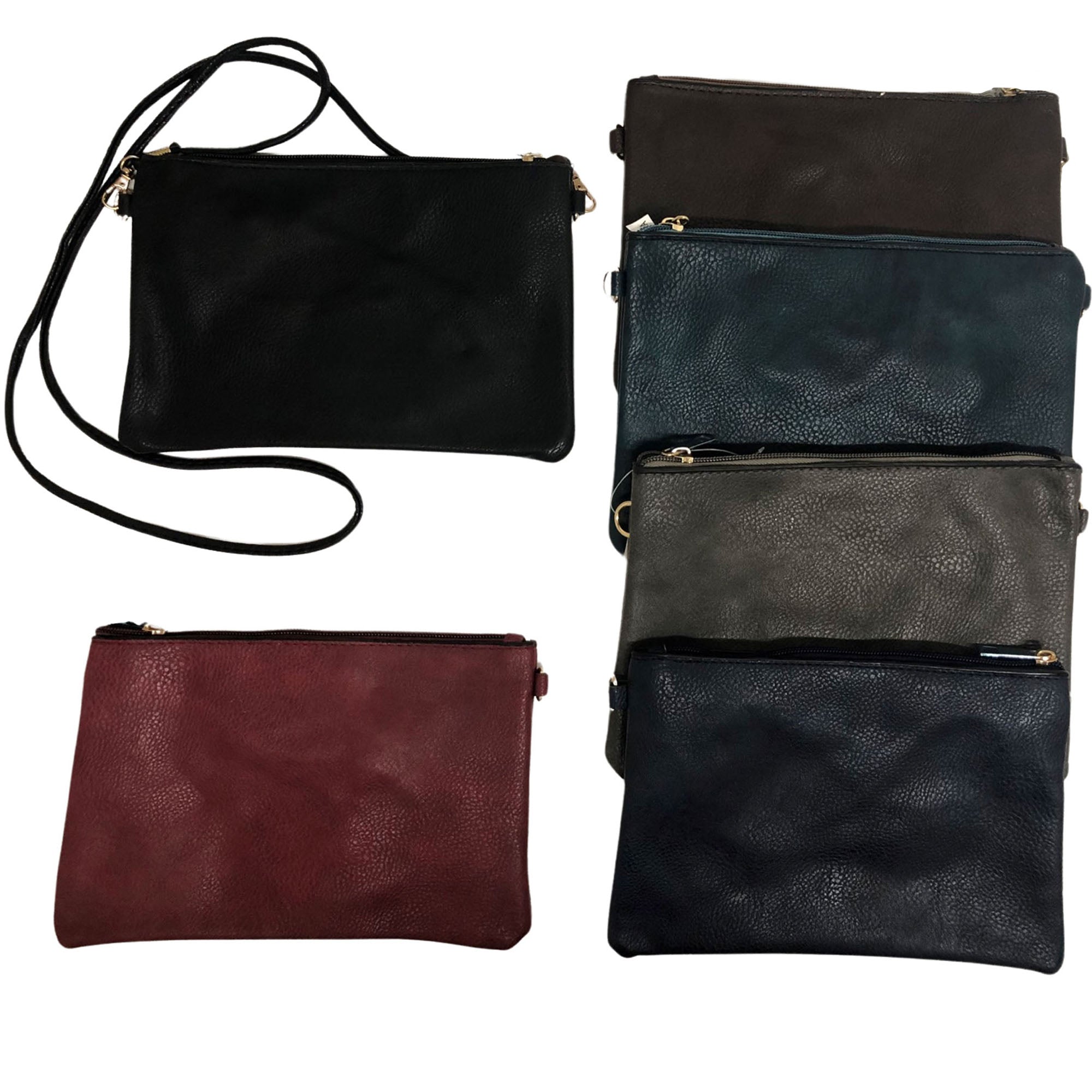 CLEARANCE CROSSBODY ENVELOPE BAG (CASE OF 36 - $2.00 / PIECE)  Wholesale Crossbody Envelope Bag in Assorted Colors SKU: M407-L-DK-36