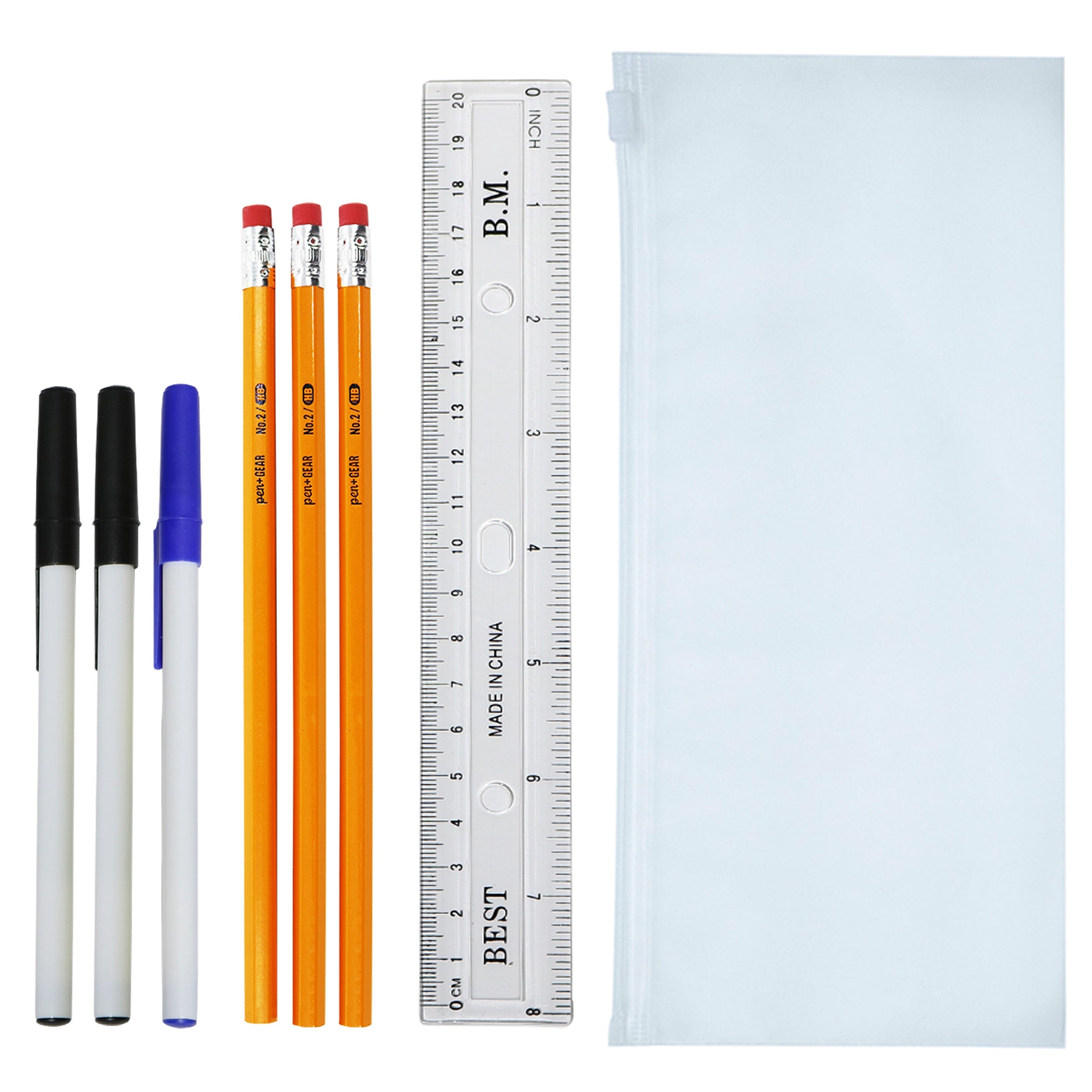 22 Piece Wholesale Basic School Supply Kits for Students - Bulk Case of 48 Kits