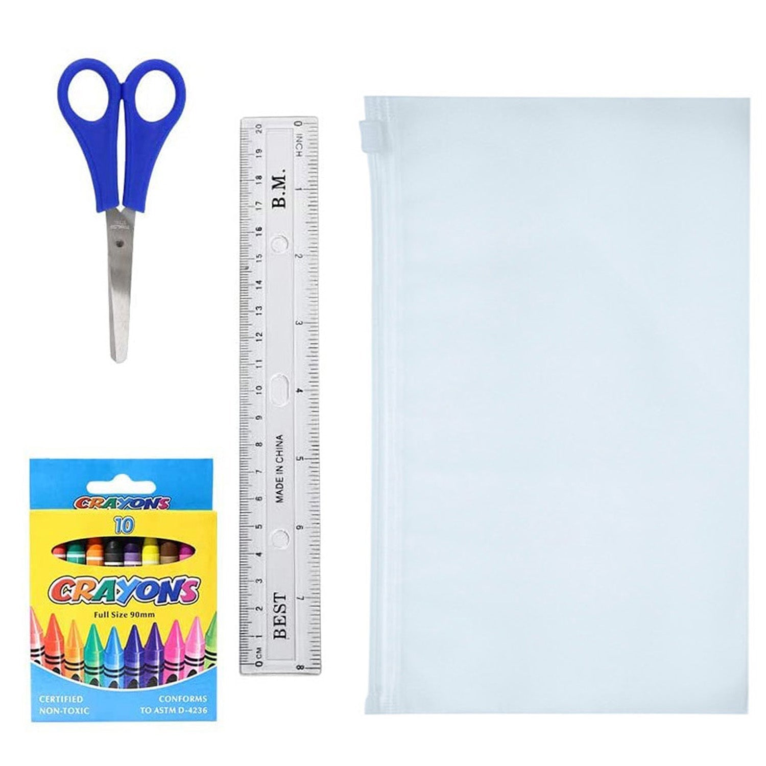 50 Piece Wholesale Premium School Supply Kits for Students - Bulk Case of 12 Kits