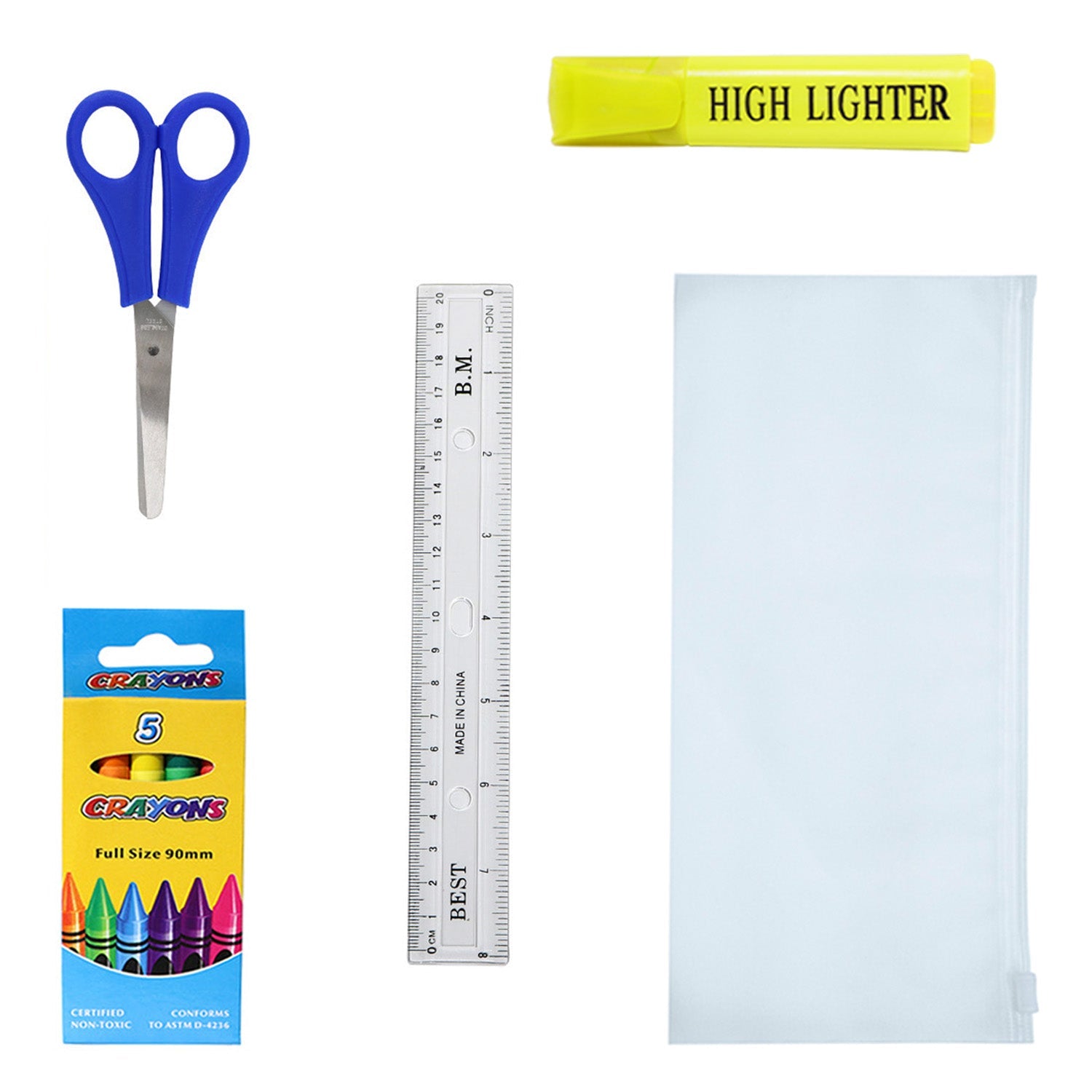 34 Piece Wholesale Premium School Supply Kits for Students - Bulk Case of 24 Kits