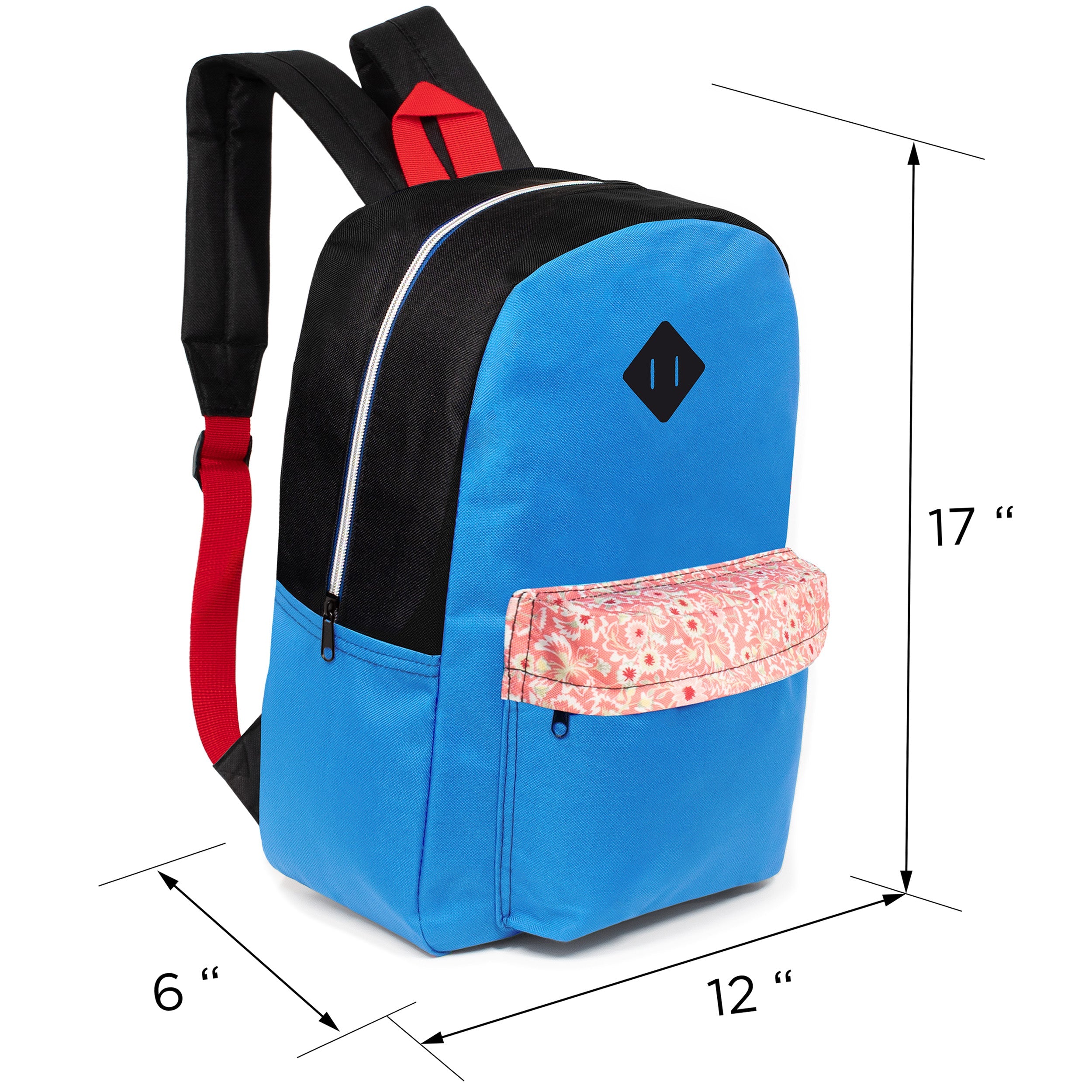 17" Kids Wholesale Backpacks - 8 Colors - Padded Back - Bulk Case of 24