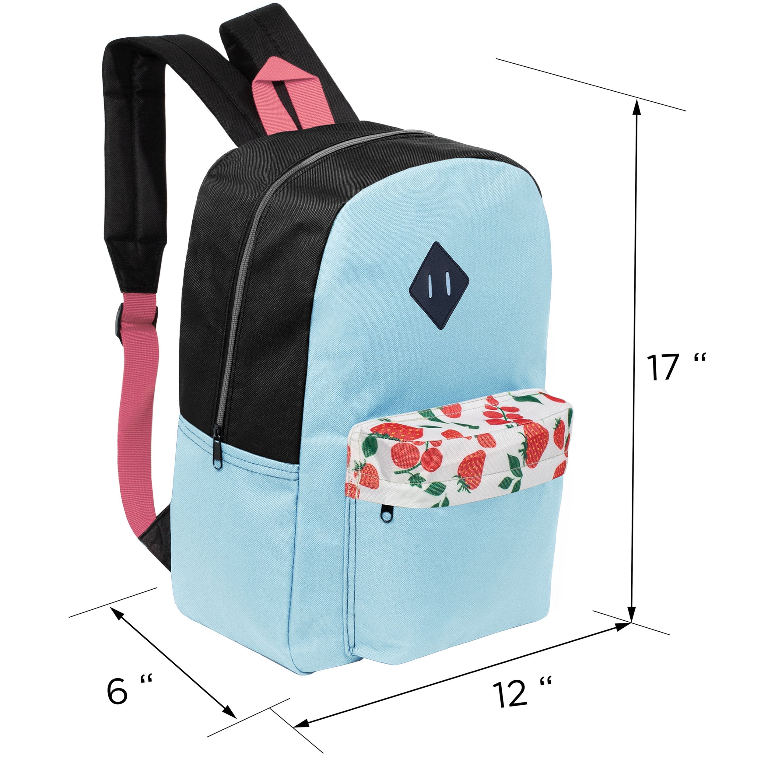17" Kids Wholesale Backpacks - Assorted Prints - Padded Back - Bulk Case of 24