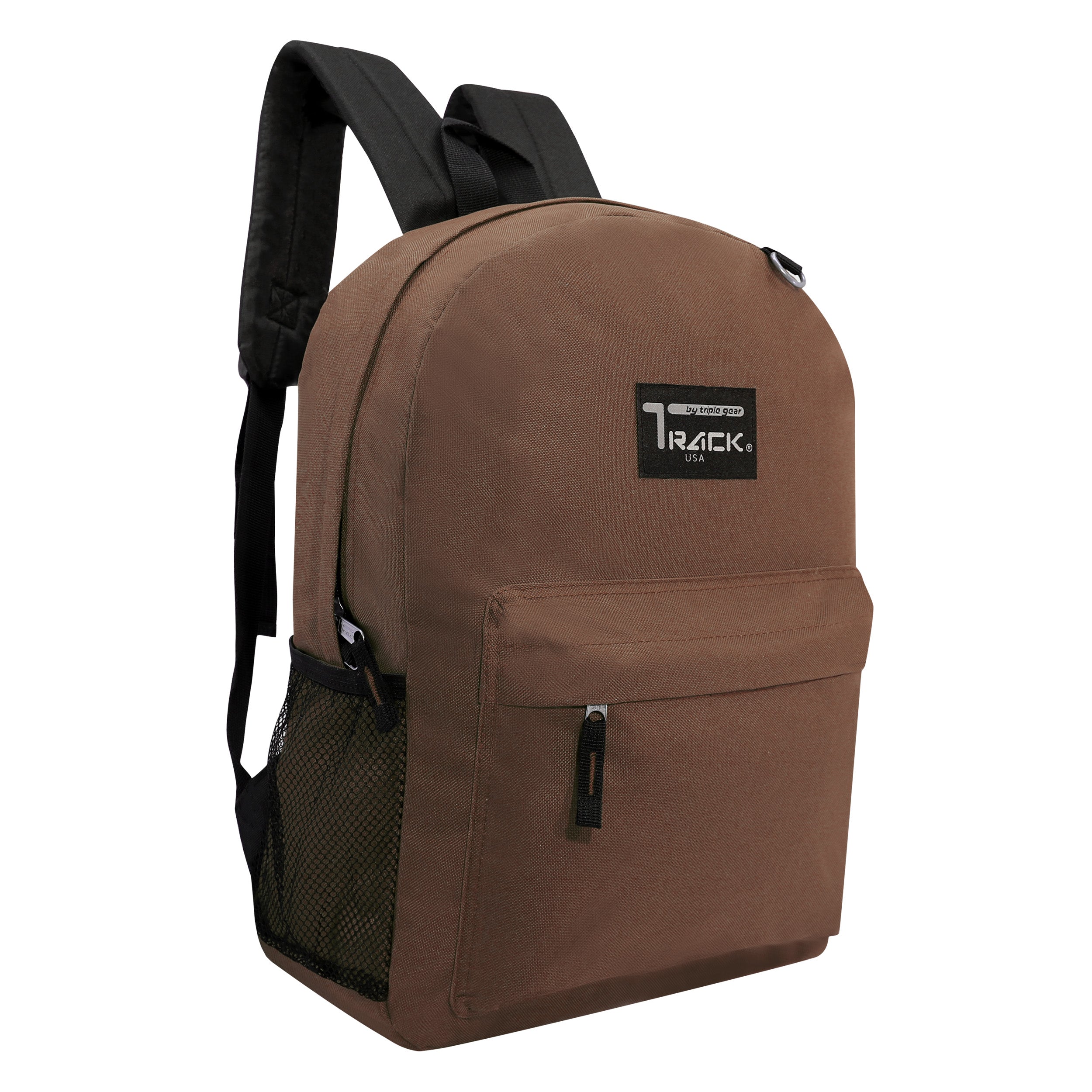 17" Wholesale Backpacks In Brown | Padded Back | Bulk Case of 24 Bookbags