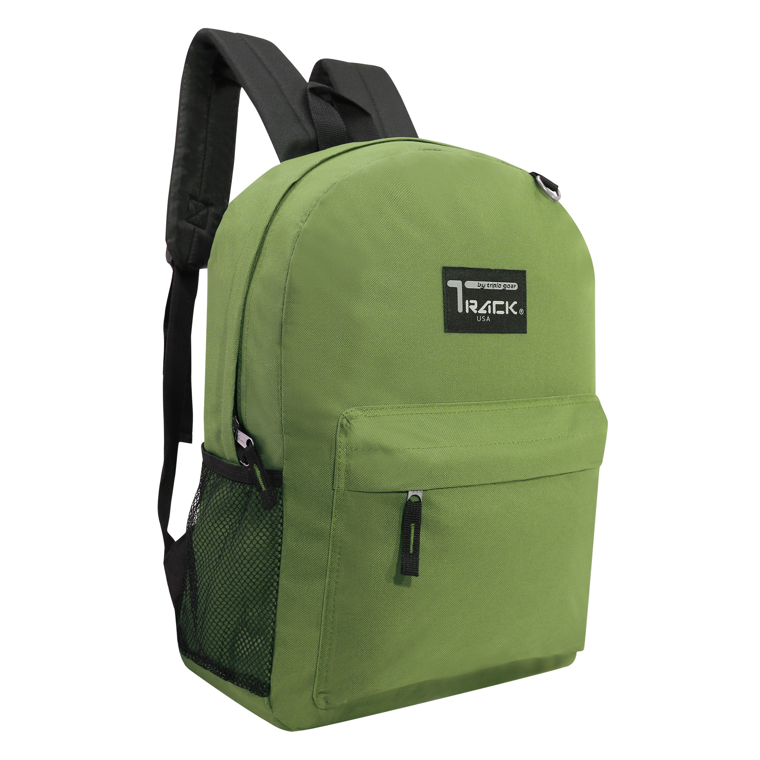 17" Wholesale Backpacks In Olive | Padded Back | Bulk Case of 24 Bookbags
