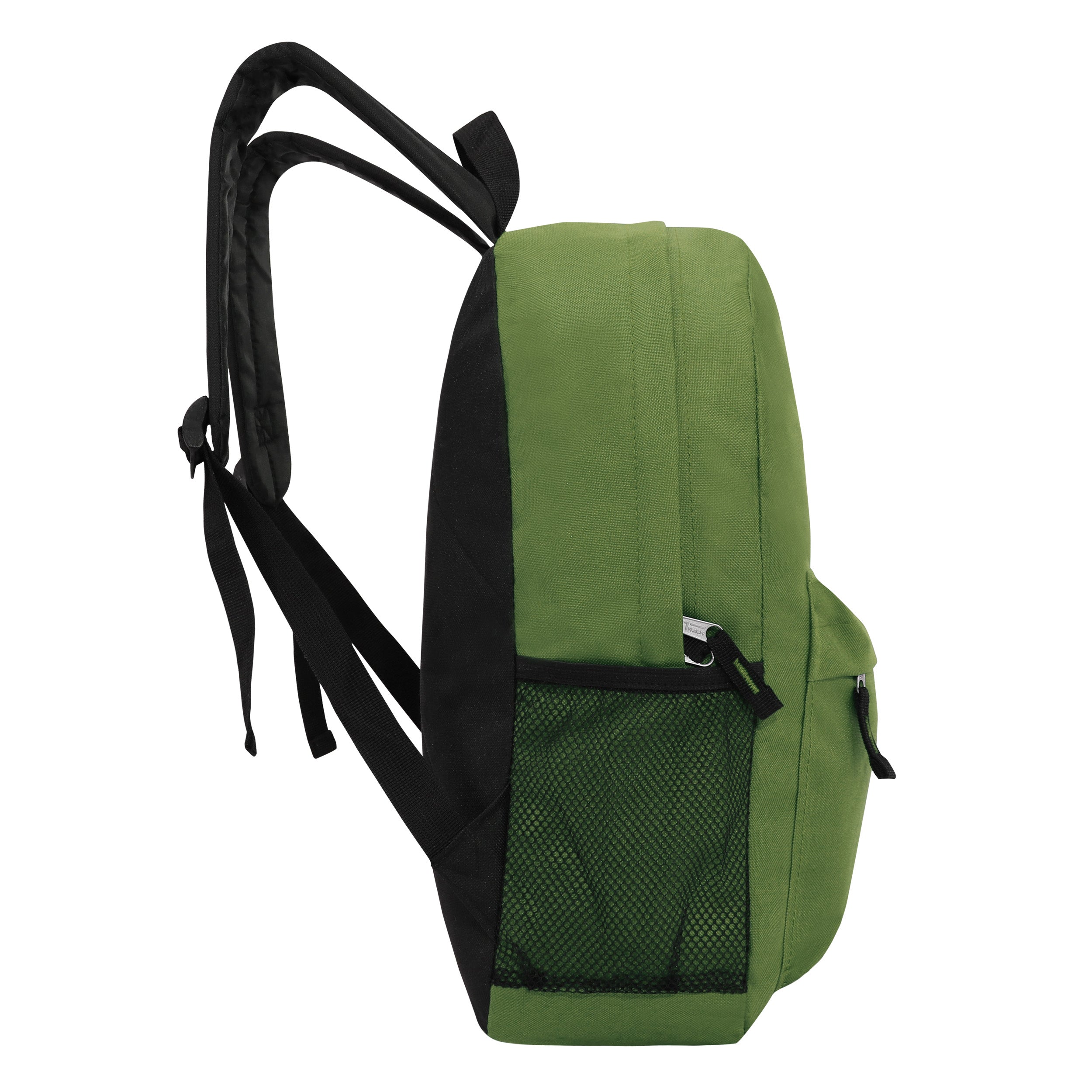 17" Wholesale Backpacks In Olive | Padded Back | Bulk Case of 24 Bookbags
