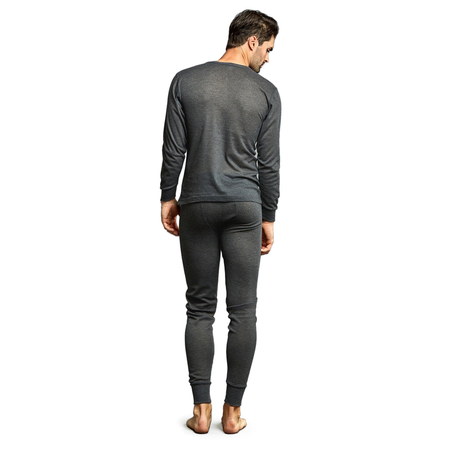 Men's Charcoal Winter Thermal Underwear Set Assorted Sizes - Bulk Case of 24