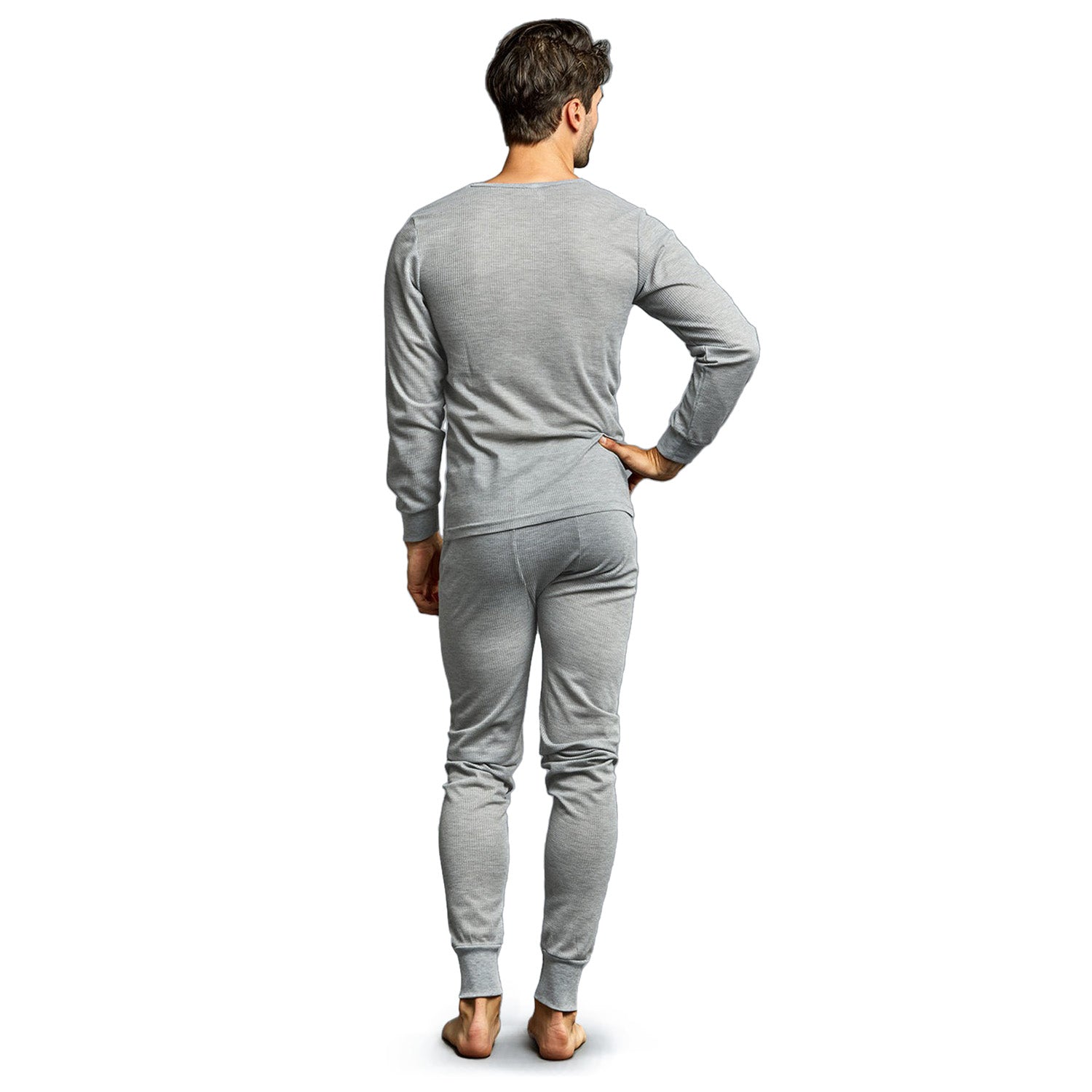 Men's Gray Winter Thermal Underwear Set Assorted Sizes - Bulk Case of 24