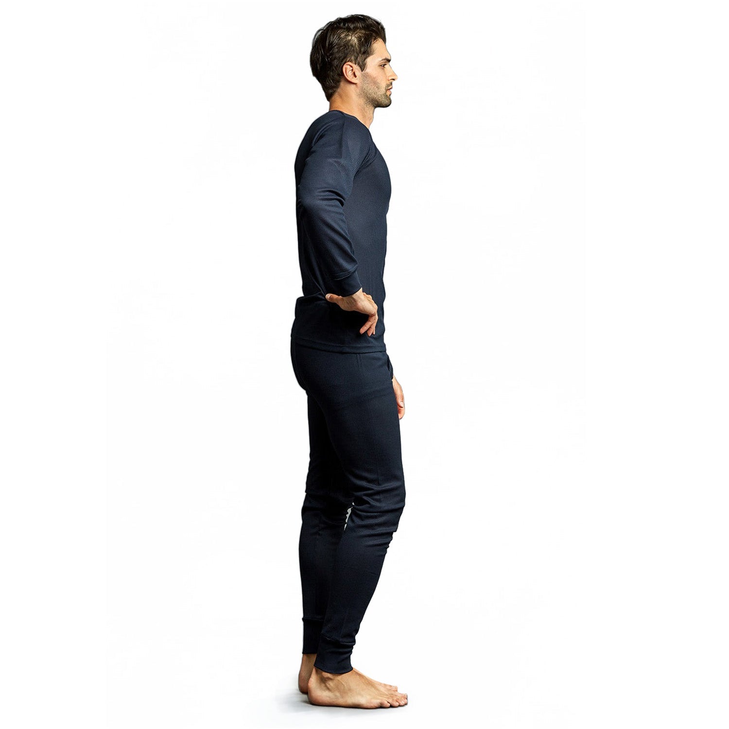 Men's Navy Winter Thermal Underwear Set Assorted Sizes - Bulk Case of 24