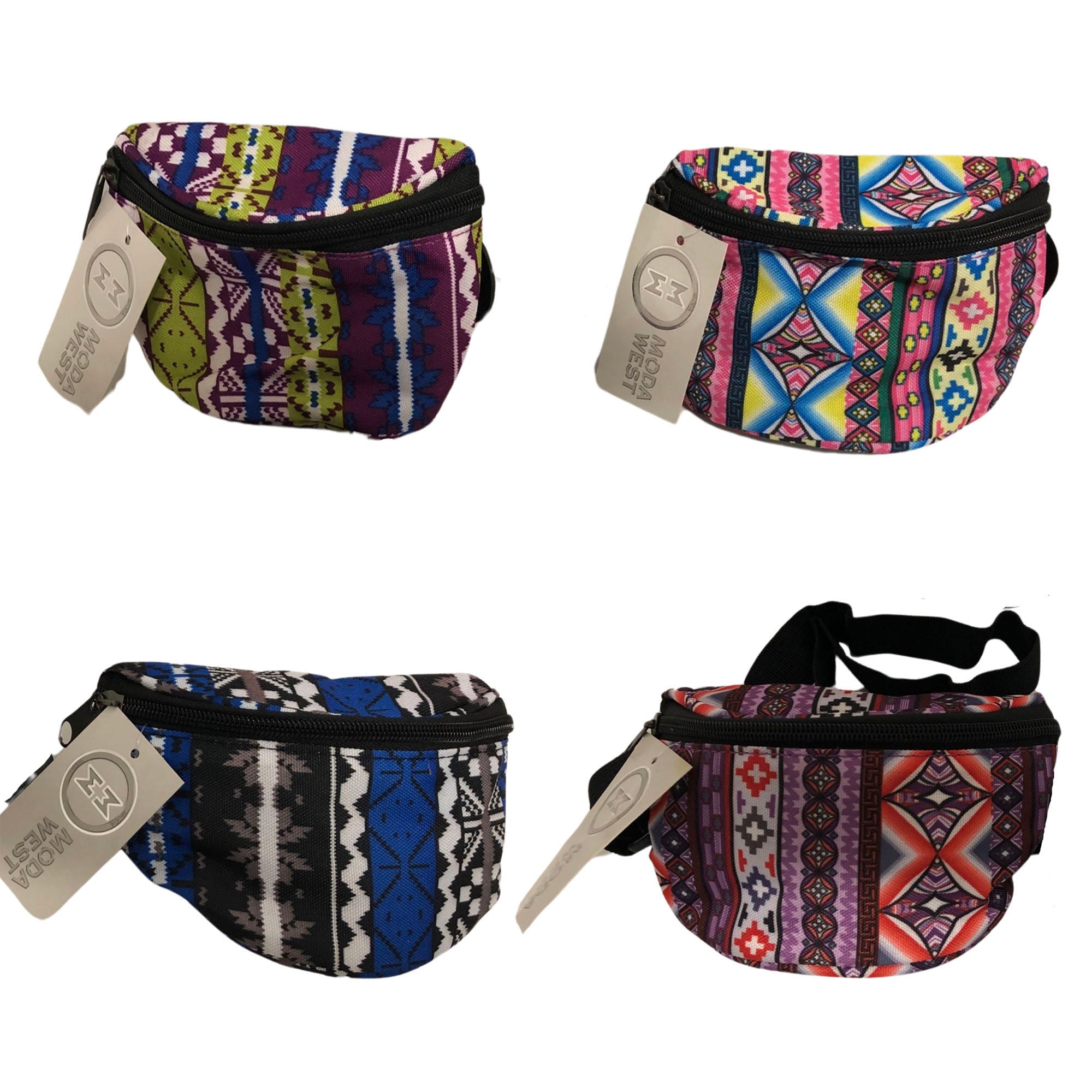 CLEARANCE KIDS FANNY PACKS (CASE OF 60 - $1.25 / PIECE) - Wholesale Children's Fanny Bags in Assorted Prints SKU: WP202-900D-60