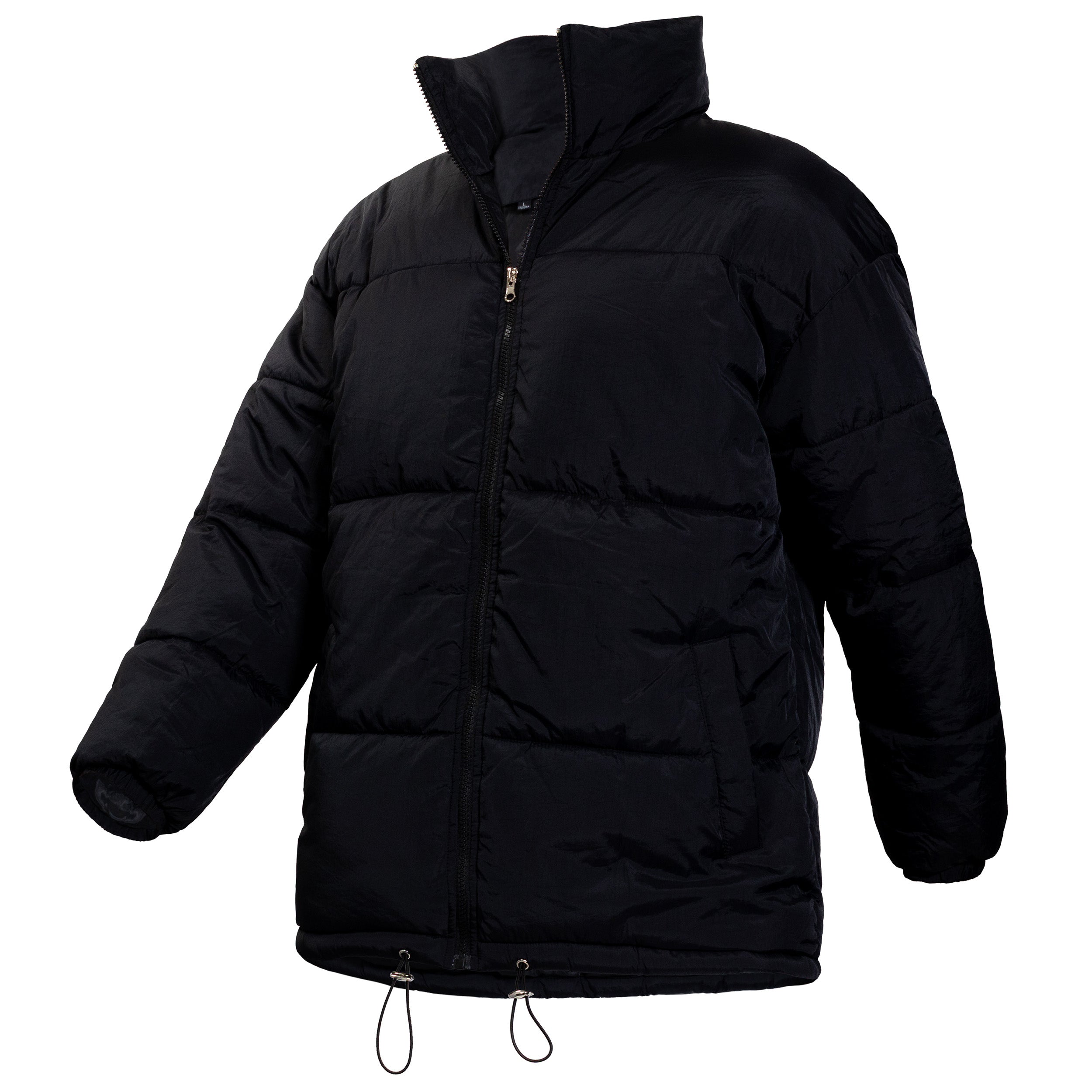 Men's Warm Winter Wholesale Coats in Black (Large Sizes Only) - Bulk Case of 12 Winter Jackets