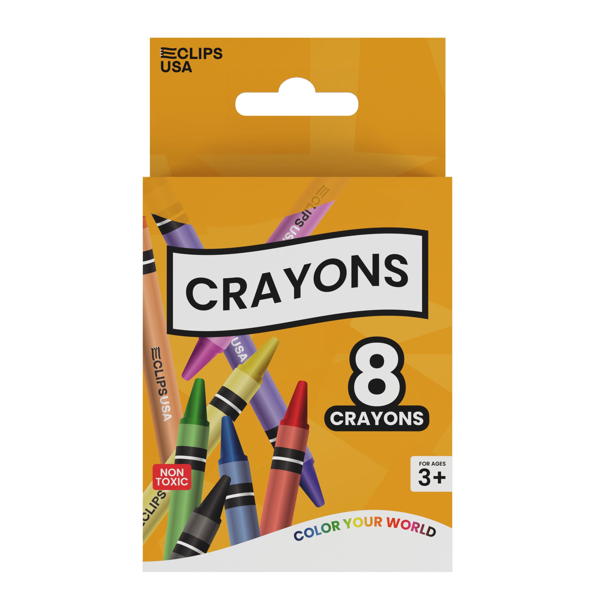 8 Pack of Wholesale Crayons for School Kids - Bulk Case of 72 Packs - Total of 576 Crayons